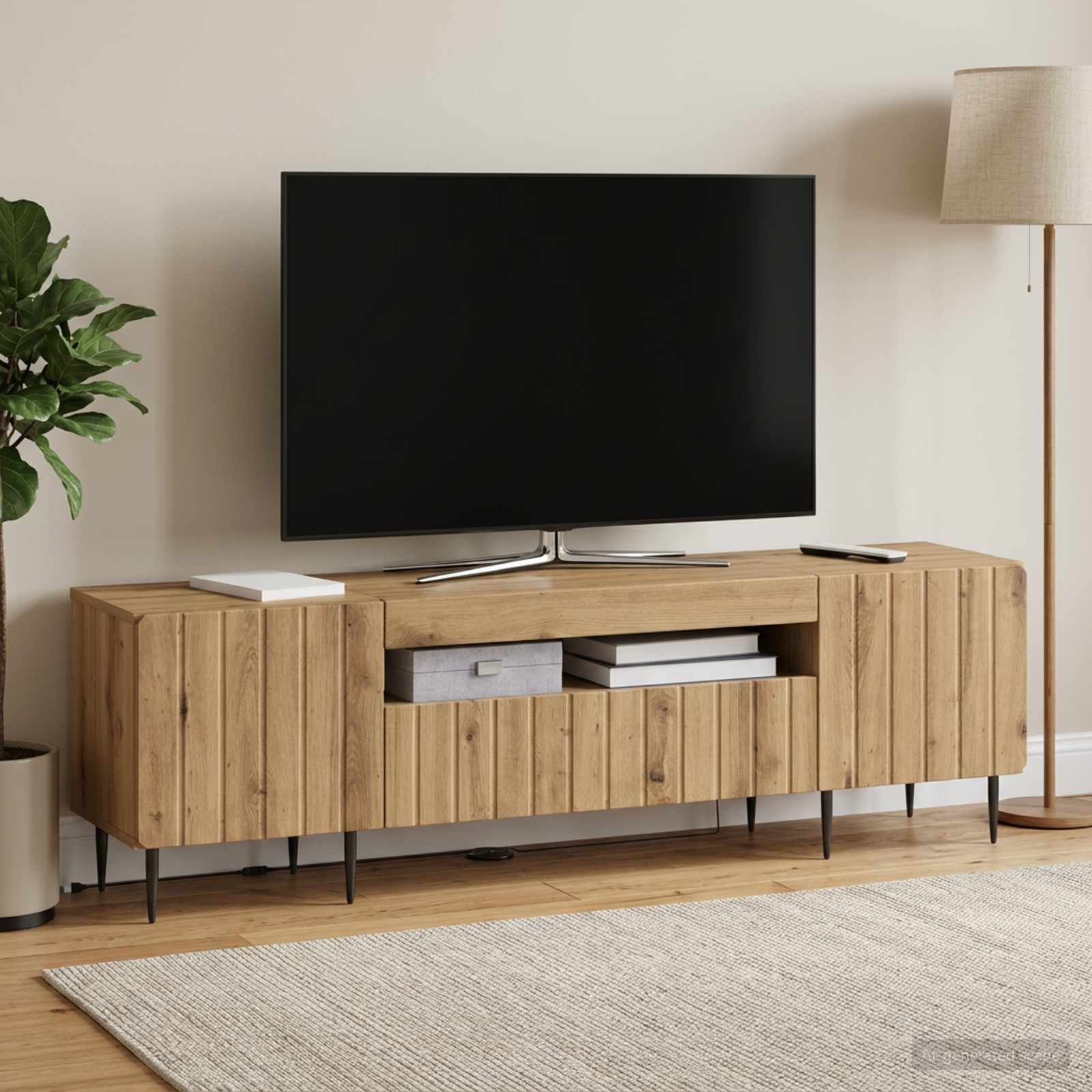 LED TV-kaappi Artisaanitammi Tekninen puu
