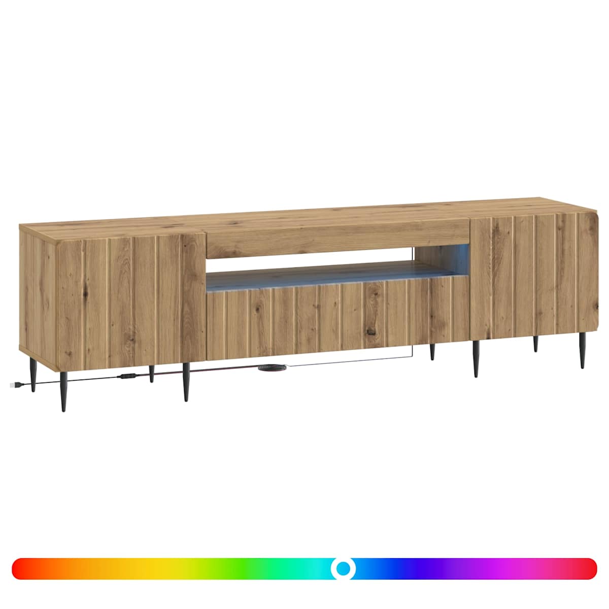 LED TV-skab ZWOLLE 153 x 35 x 43 cm Konstrueret træ - Billede 3