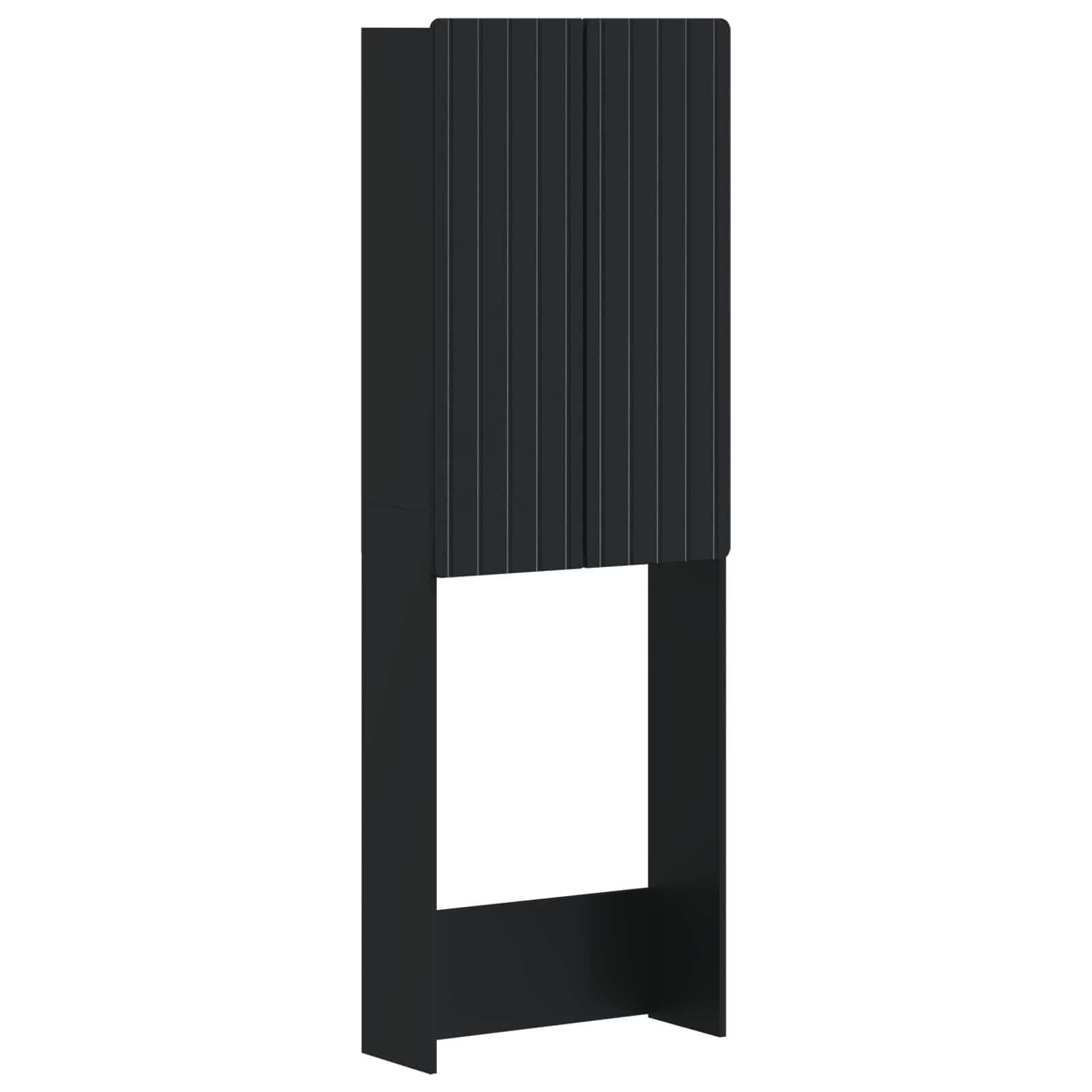 vidaXL Toalett skåp ZWOLLE Svart 66 x 25,5 x 190 cm Konstruerat trä