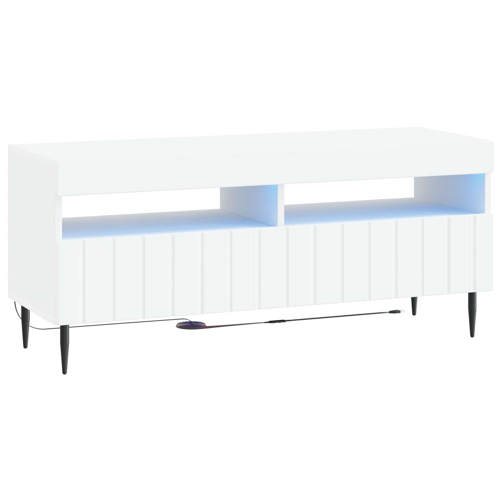 LED TV-kaappi valkoinen Tekninen puu