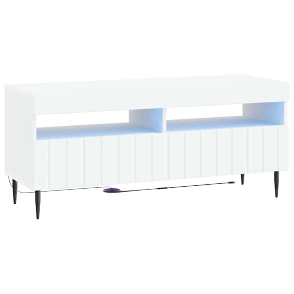 vidaXL LED TV kapp Valge Tehispuit