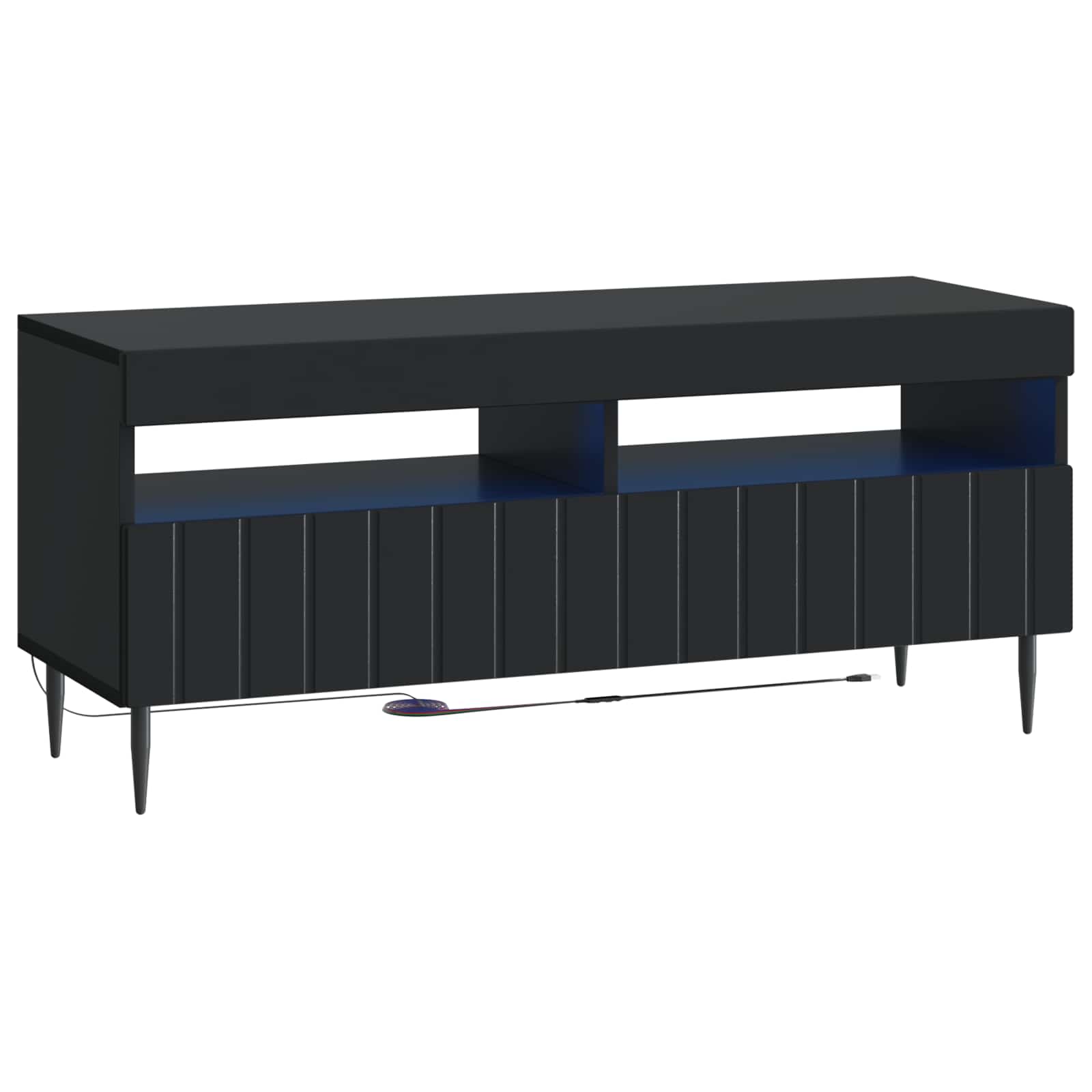 LED TV-kaappi Musta Tekninen puu