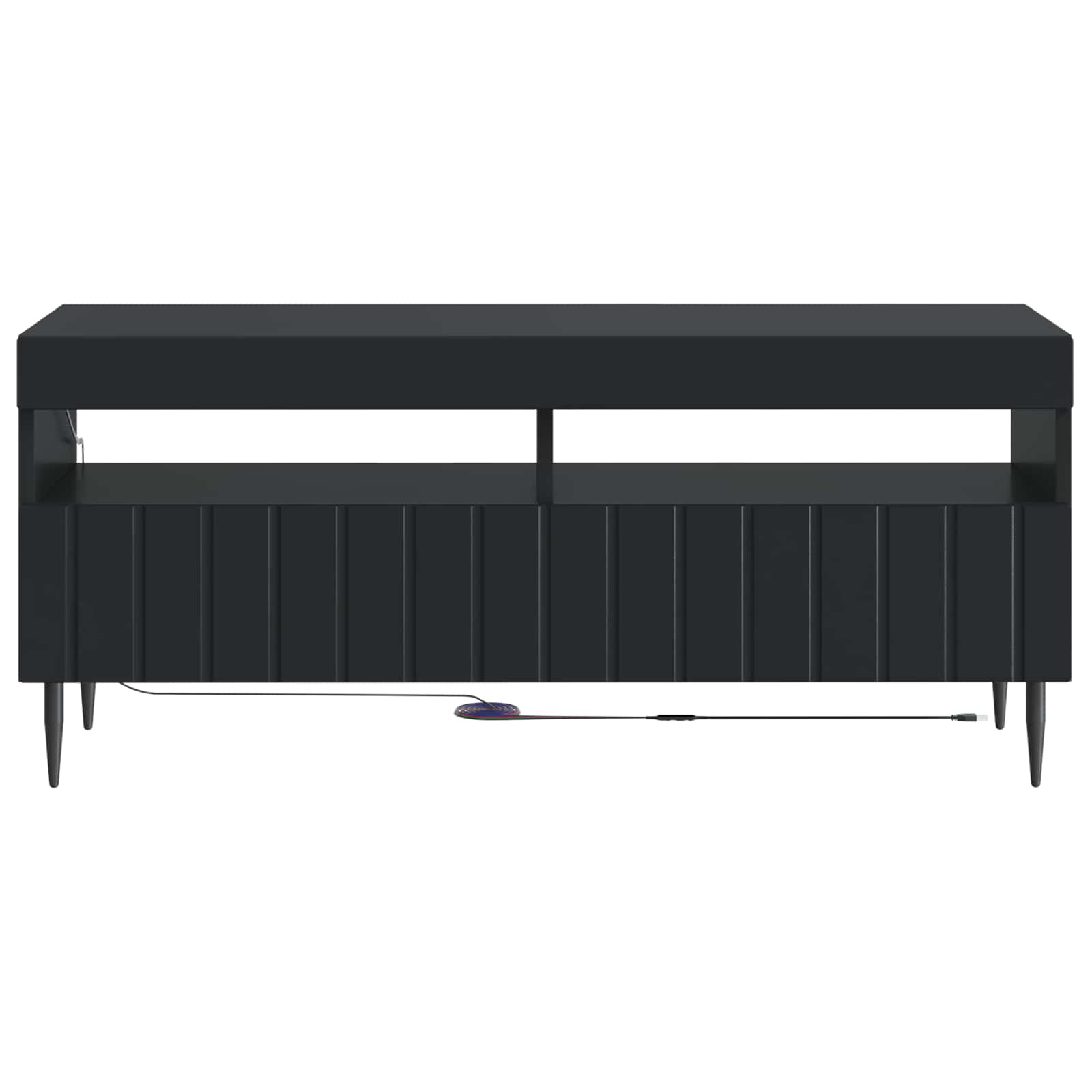LED TV-kaappi Musta Tekninen puu - Image 4