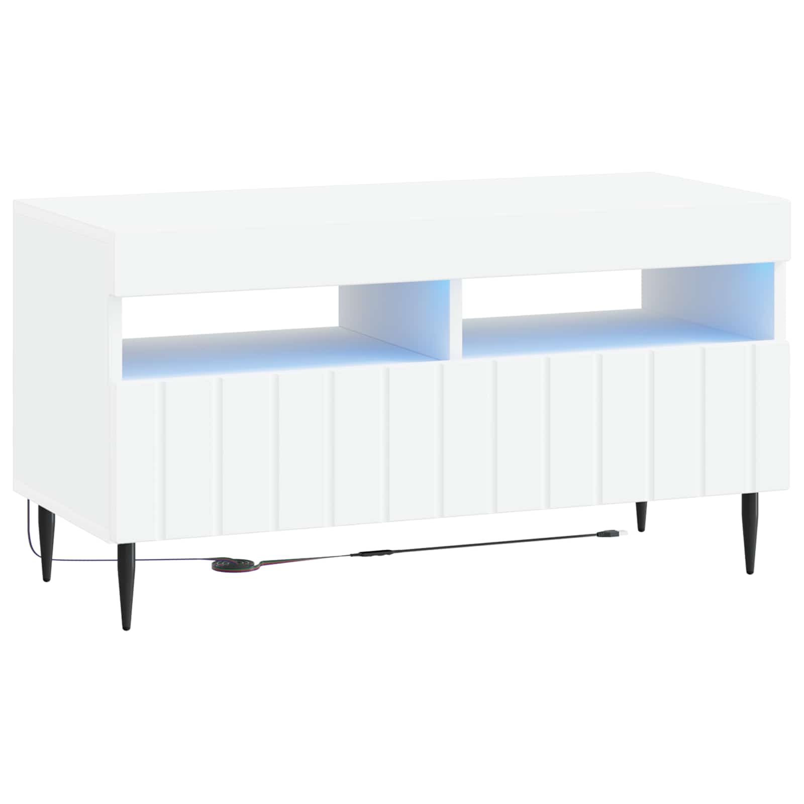 LED TV-kaappi valkoinen Tekninen puu