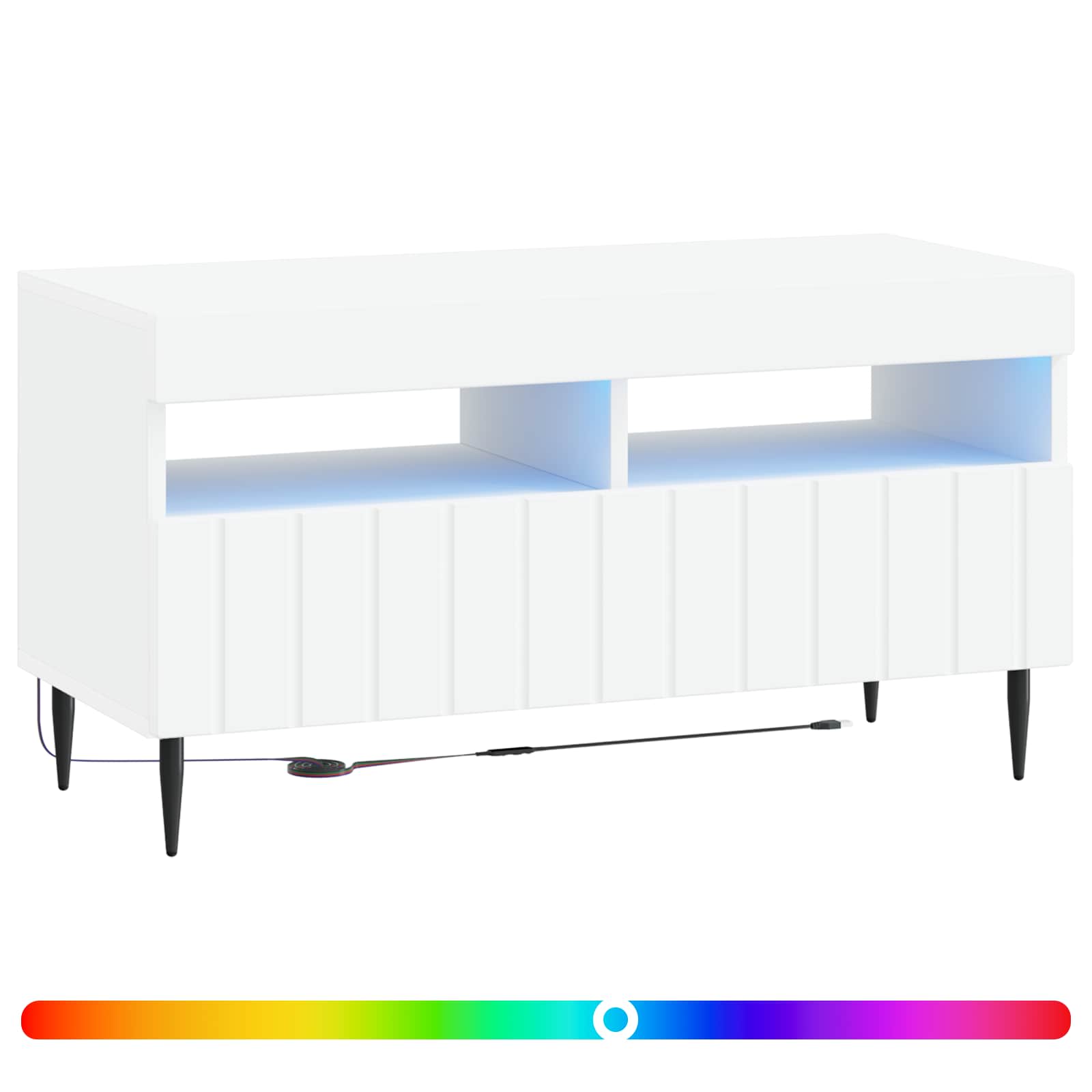 LED TV-kaappi valkoinen Tekninen puu - Image 2