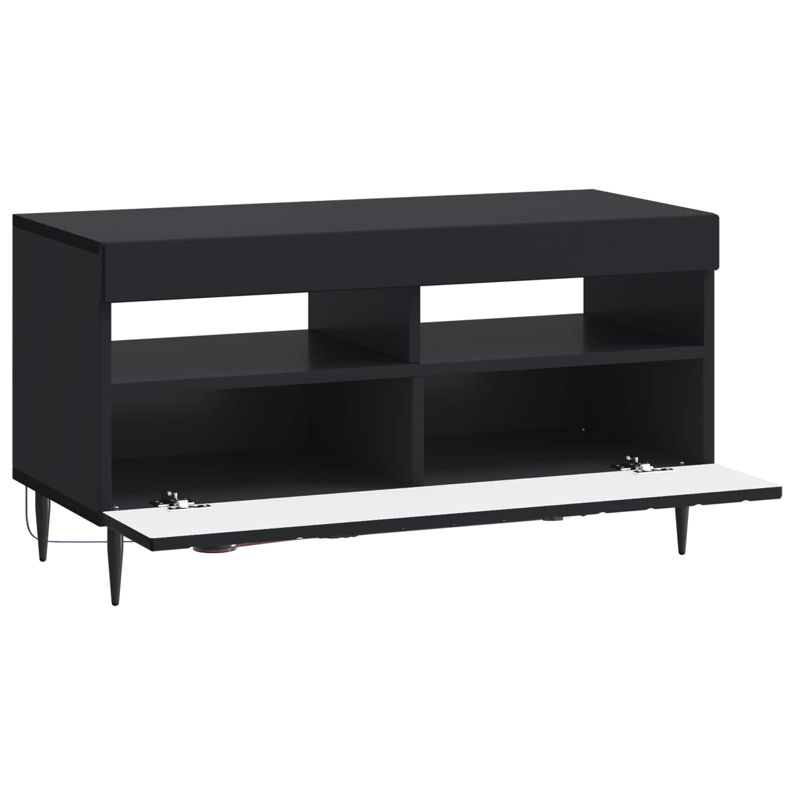 LED TV-kaappi Musta Tekninen puu - Image 3