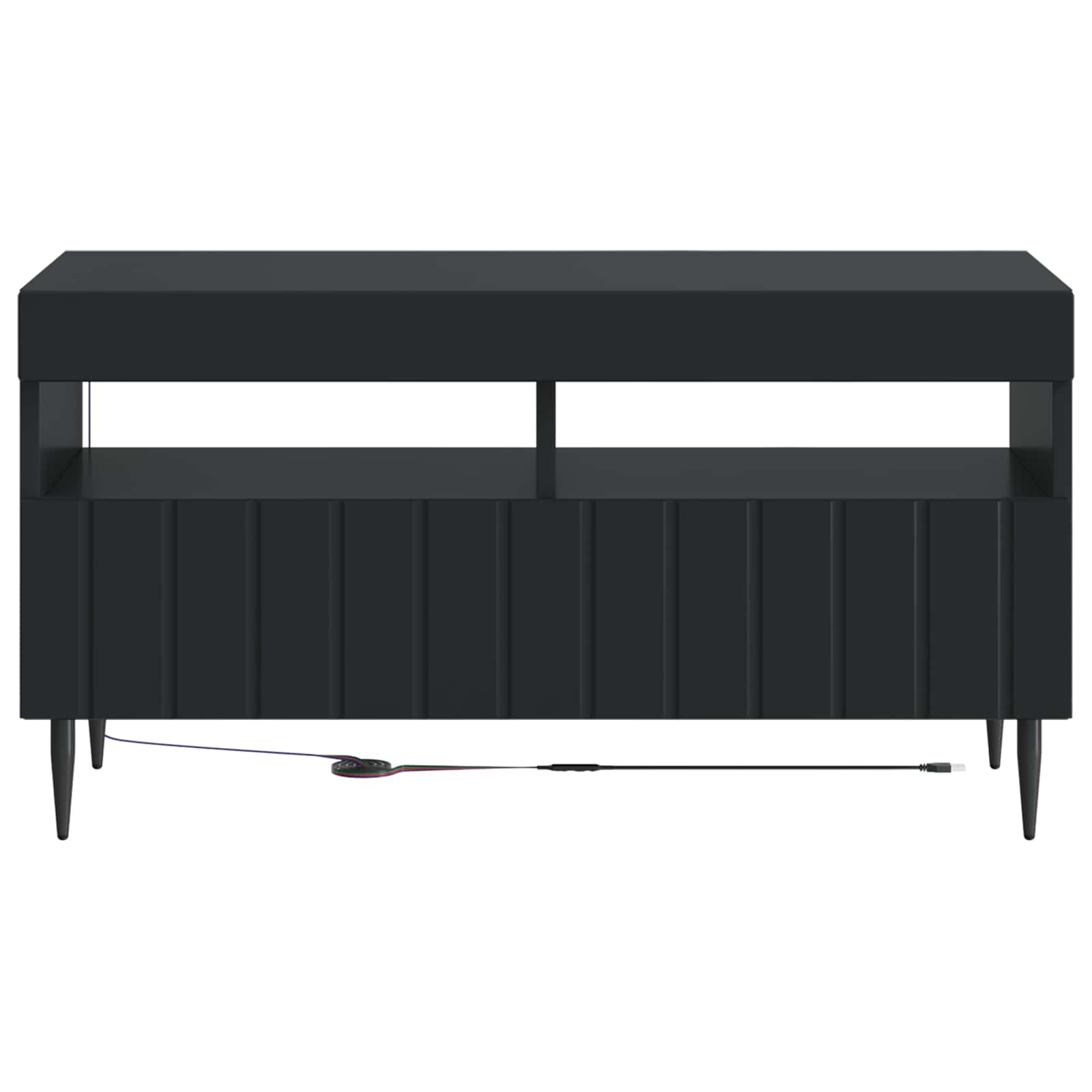 LED TV-kaappi Musta Tekninen puu - Image 4