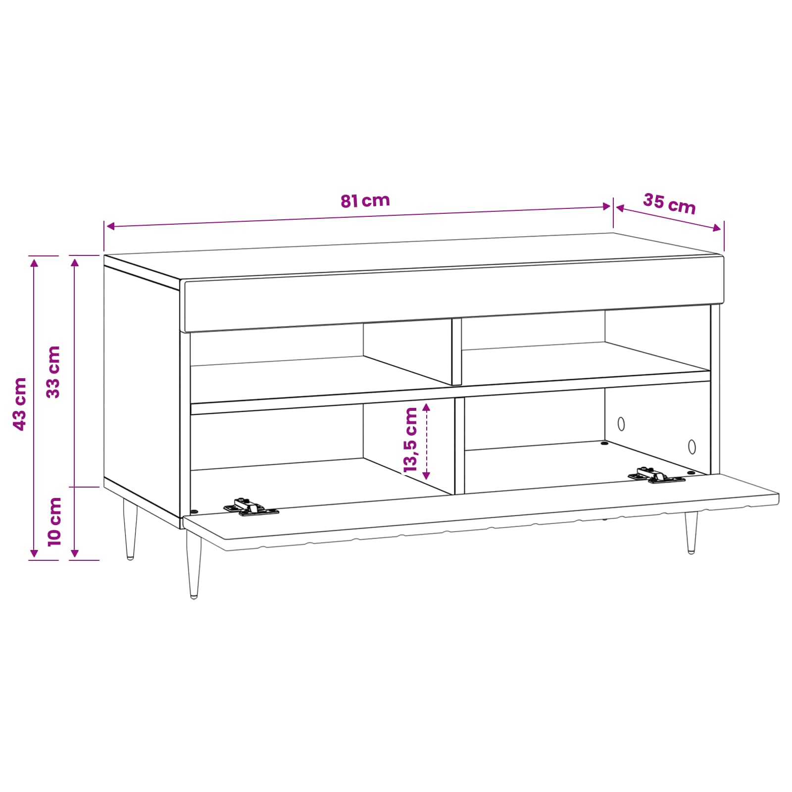 LED TV-kaappi Musta Tekninen puu - Image 10