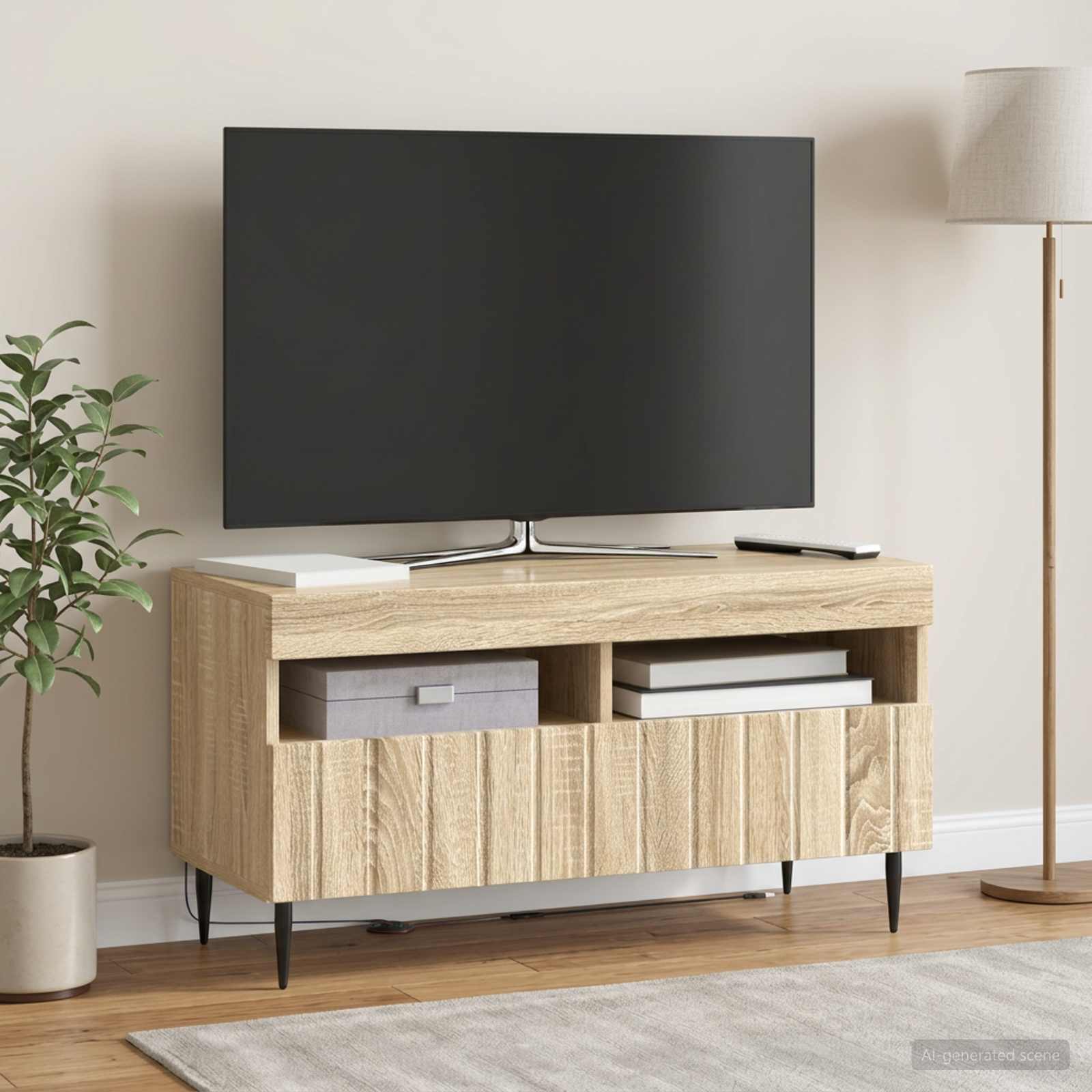 LED TV-kaappi ZWOLLE Sonoma-tammi Tekninen puu