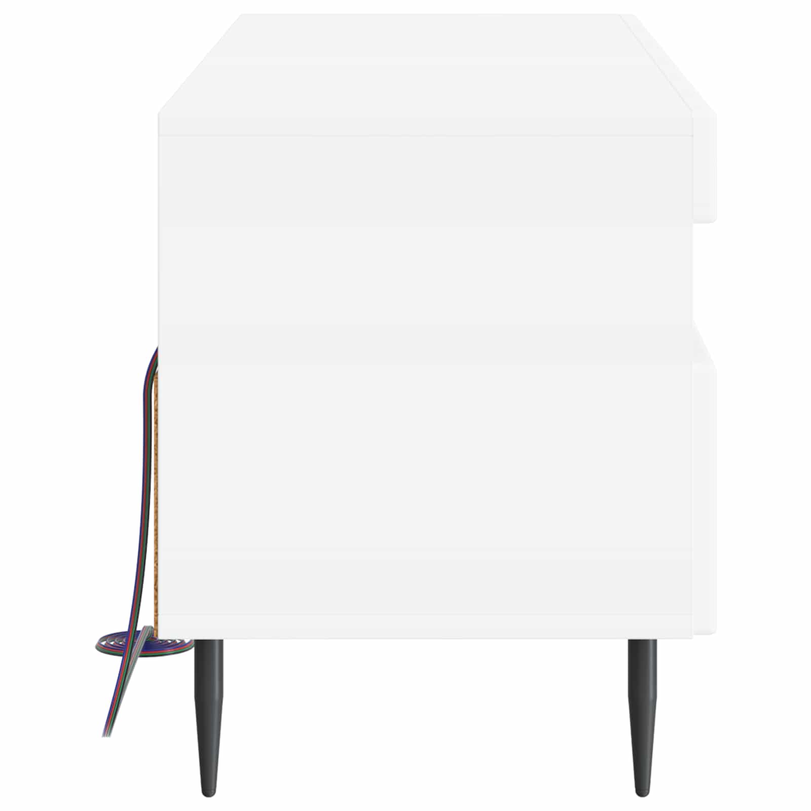 LED TV-kaappi Korkeakiiltoinen valkoinen Tekninen puu - Image 5
