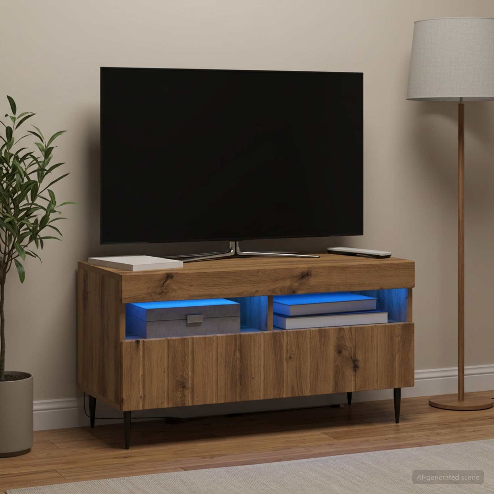 LED TV-kaappi ZWOLLE 81 x 35 x 43 cm Artisaanitammi - Image 4