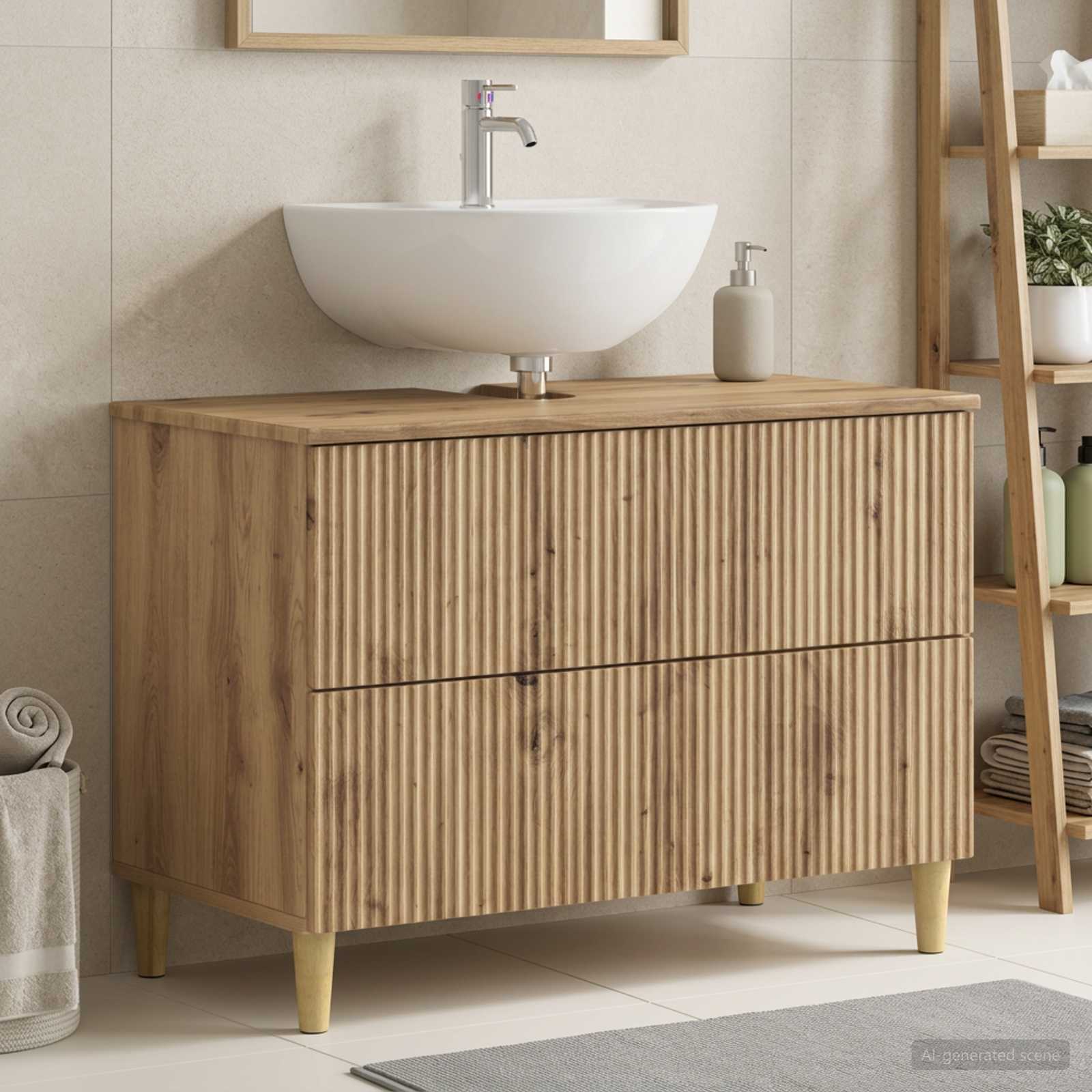 vidaXL Waschbeckenschrank ARNHEM Artisan-Eiche 82 x 41 x 59 cm