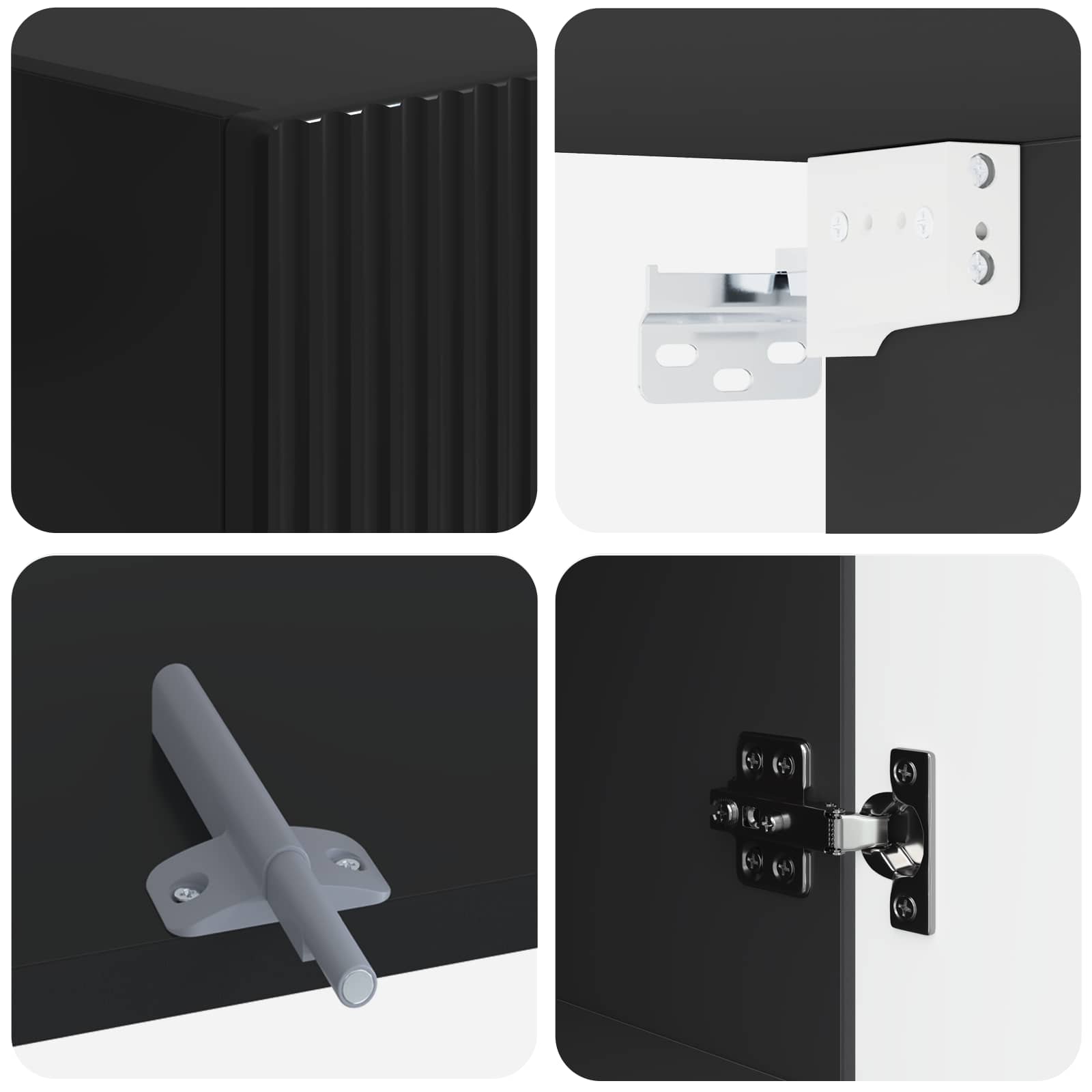 Armario de pared para baño ARNHEM Negro 30 x 31 x 59 cm 7