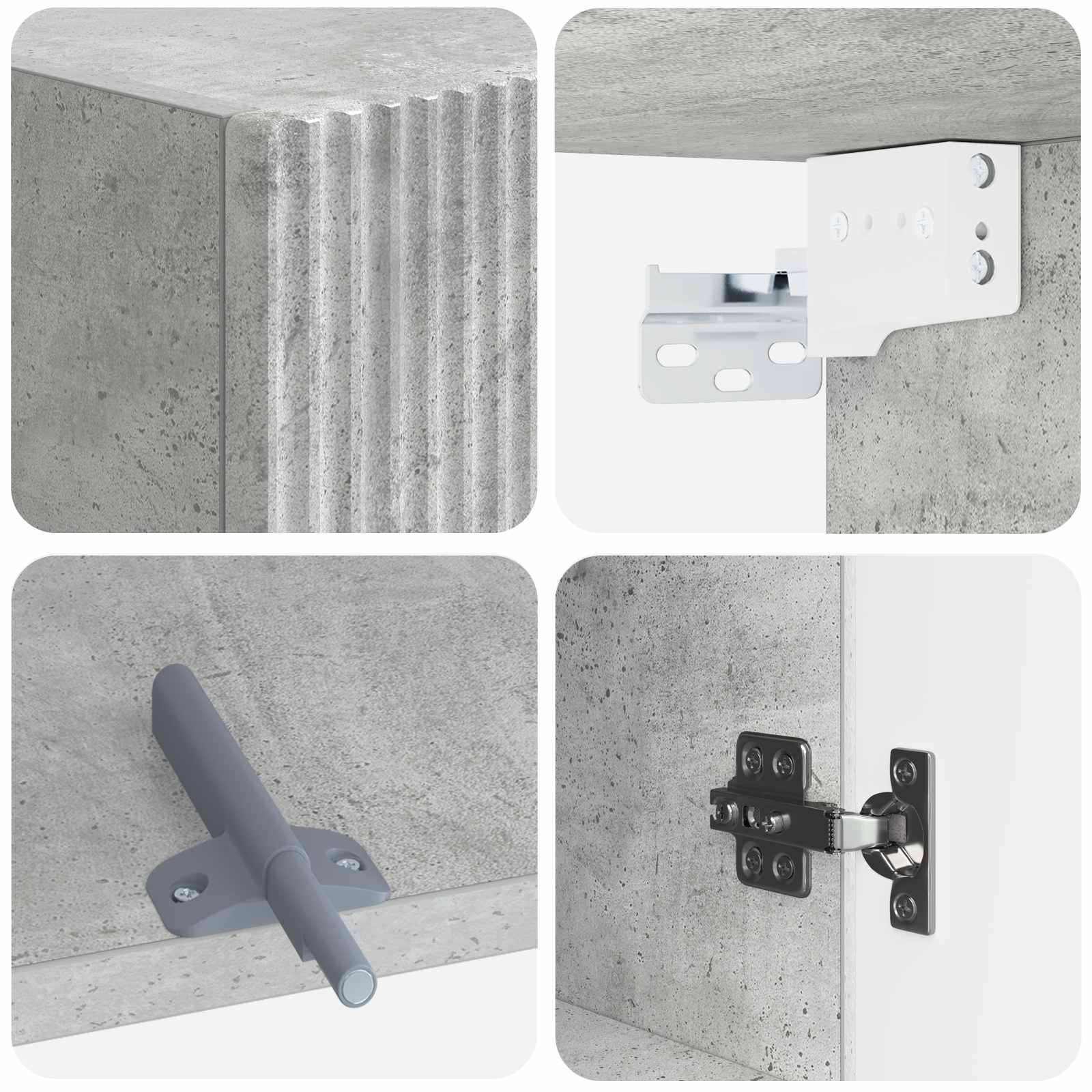 Armario de pared para baño ARNHEM Gris Hormigón 30 x 31 x 59 cm 7