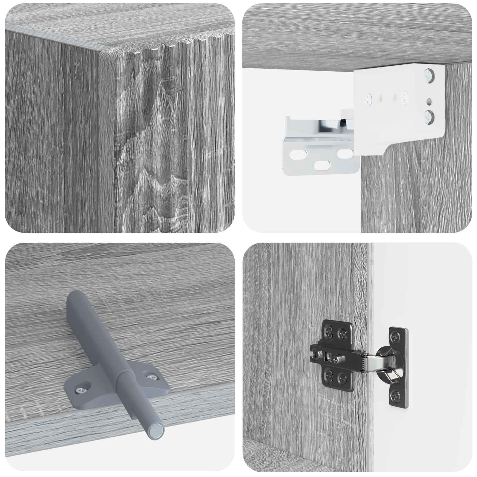 Armario de pared para baño ARNHEM Sonoma gris 30 x 31 x 59 cm 7