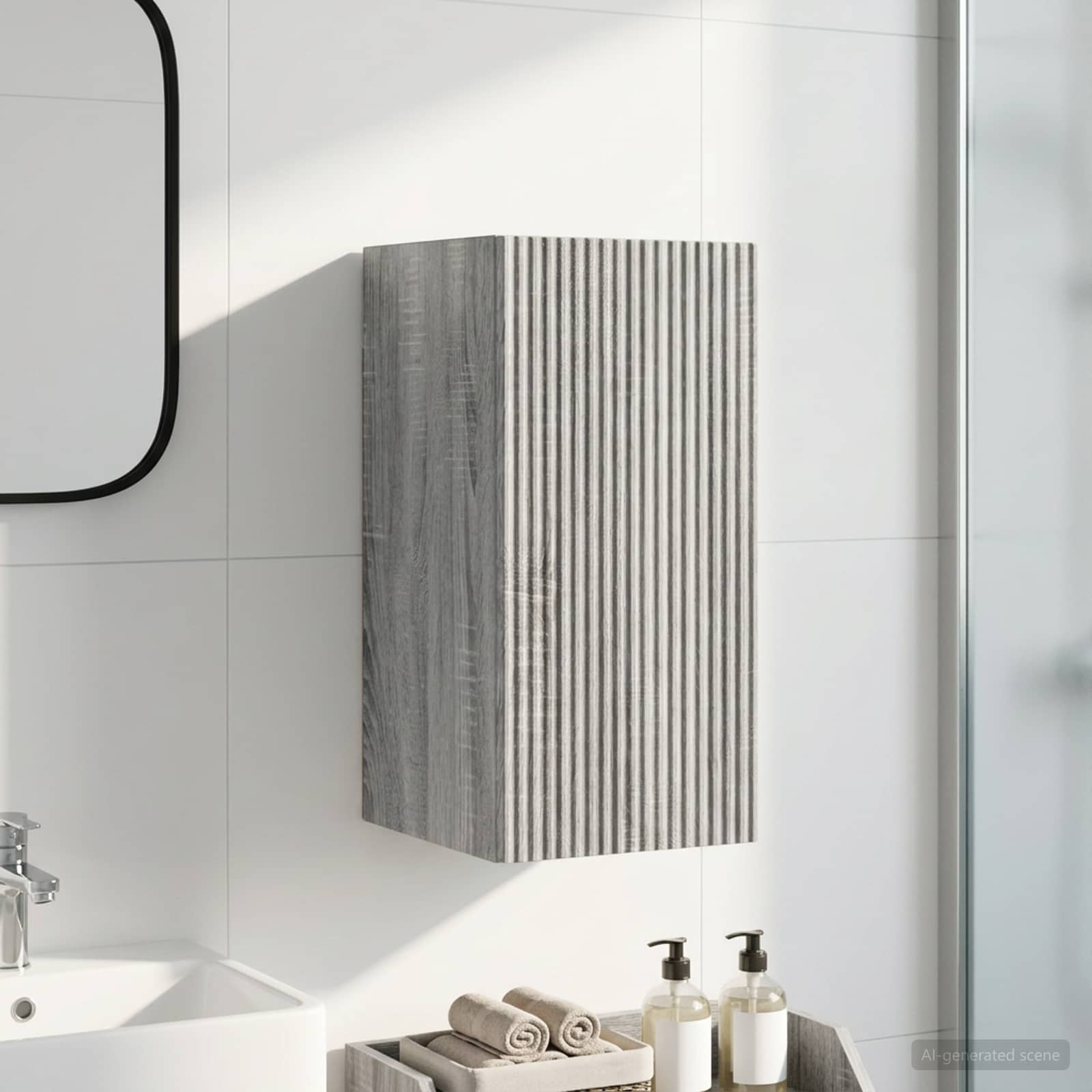 Armario de pared para baño ARNHEM Sonoma gris 30 x 31 x 59 cm