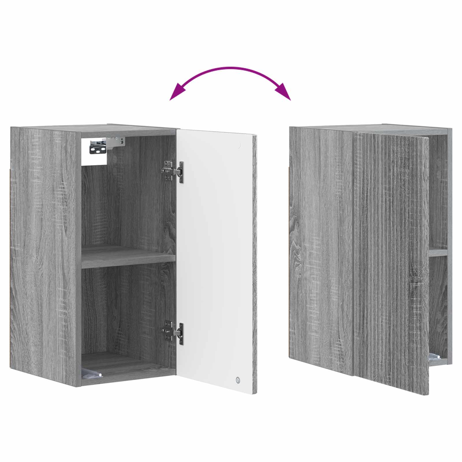 Armario de pared para baño ARNHEM Sonoma gris 30 x 31 x 59 cm 8