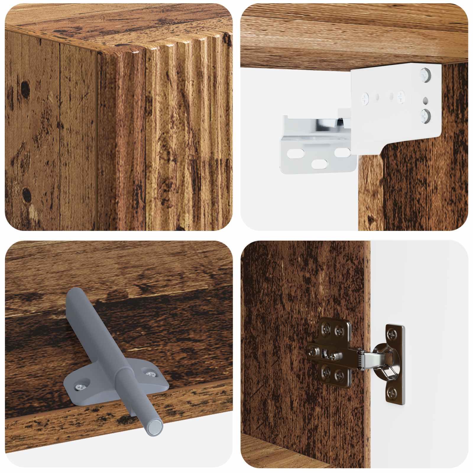 Armario de pared para baño ARNHEM Madera envejecida 7