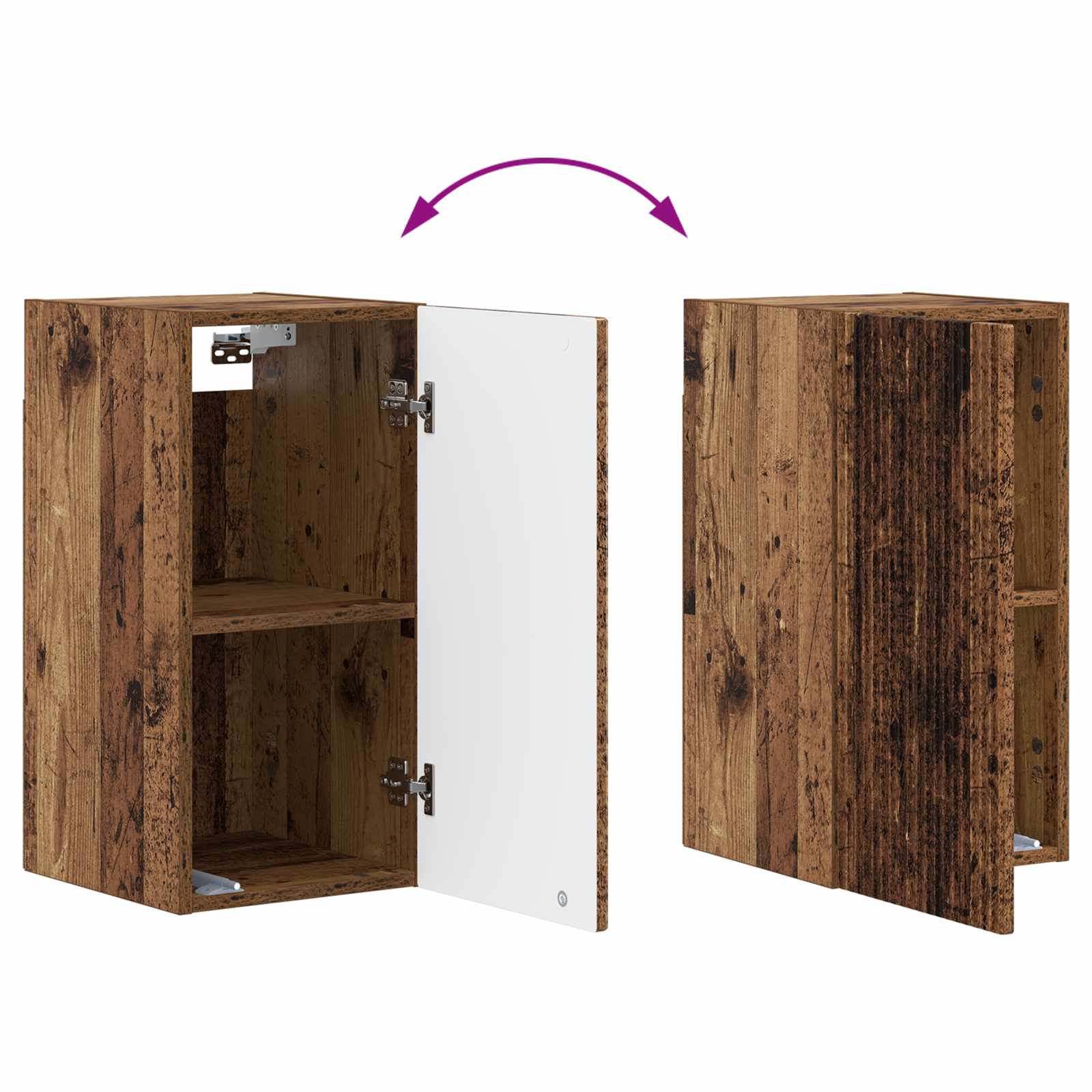 Armario de pared para baño ARNHEM Madera envejecida 8