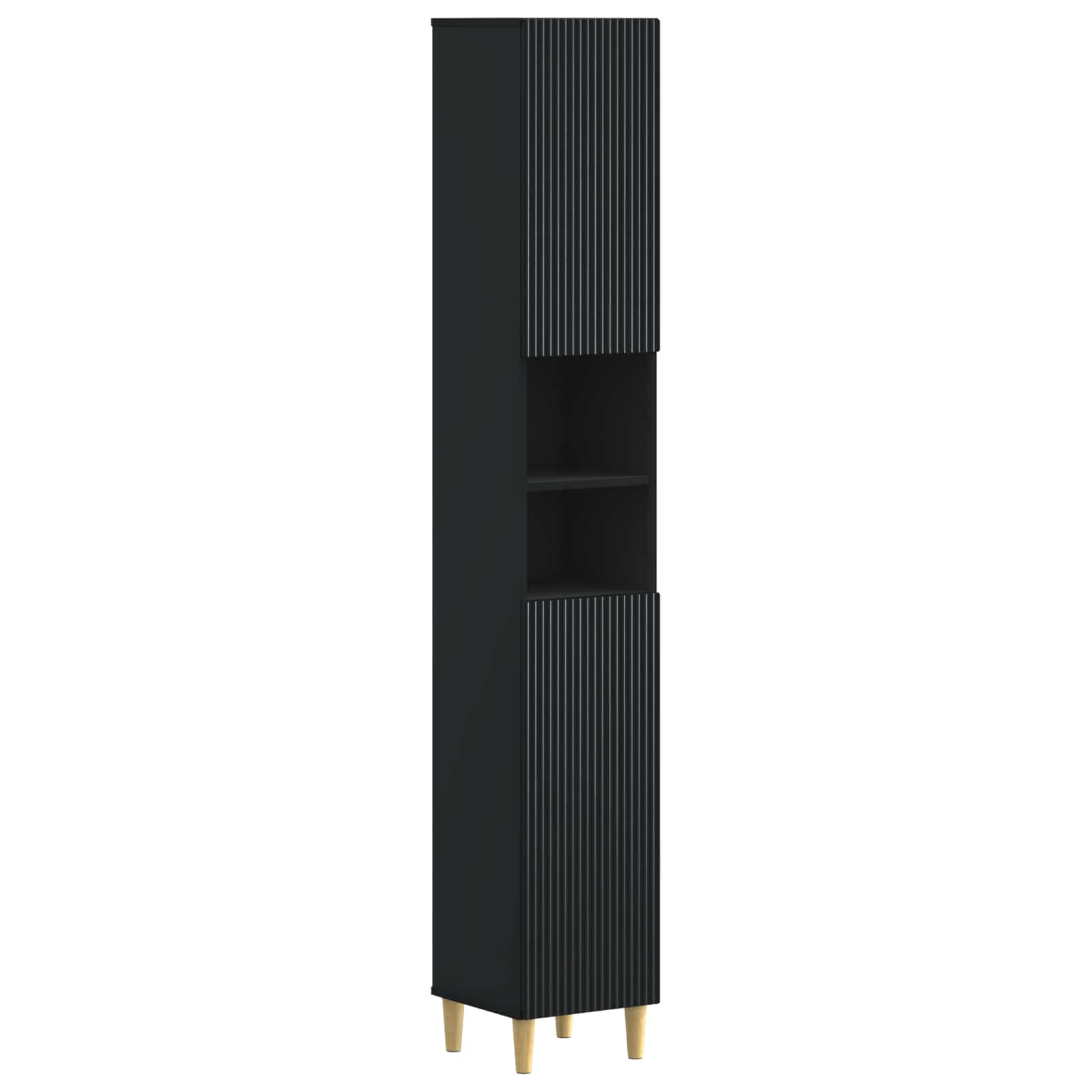Badkamerkast met Open Plank ARNHEM Zwart 30 x 31 x 190 cm – afbeelding 1
