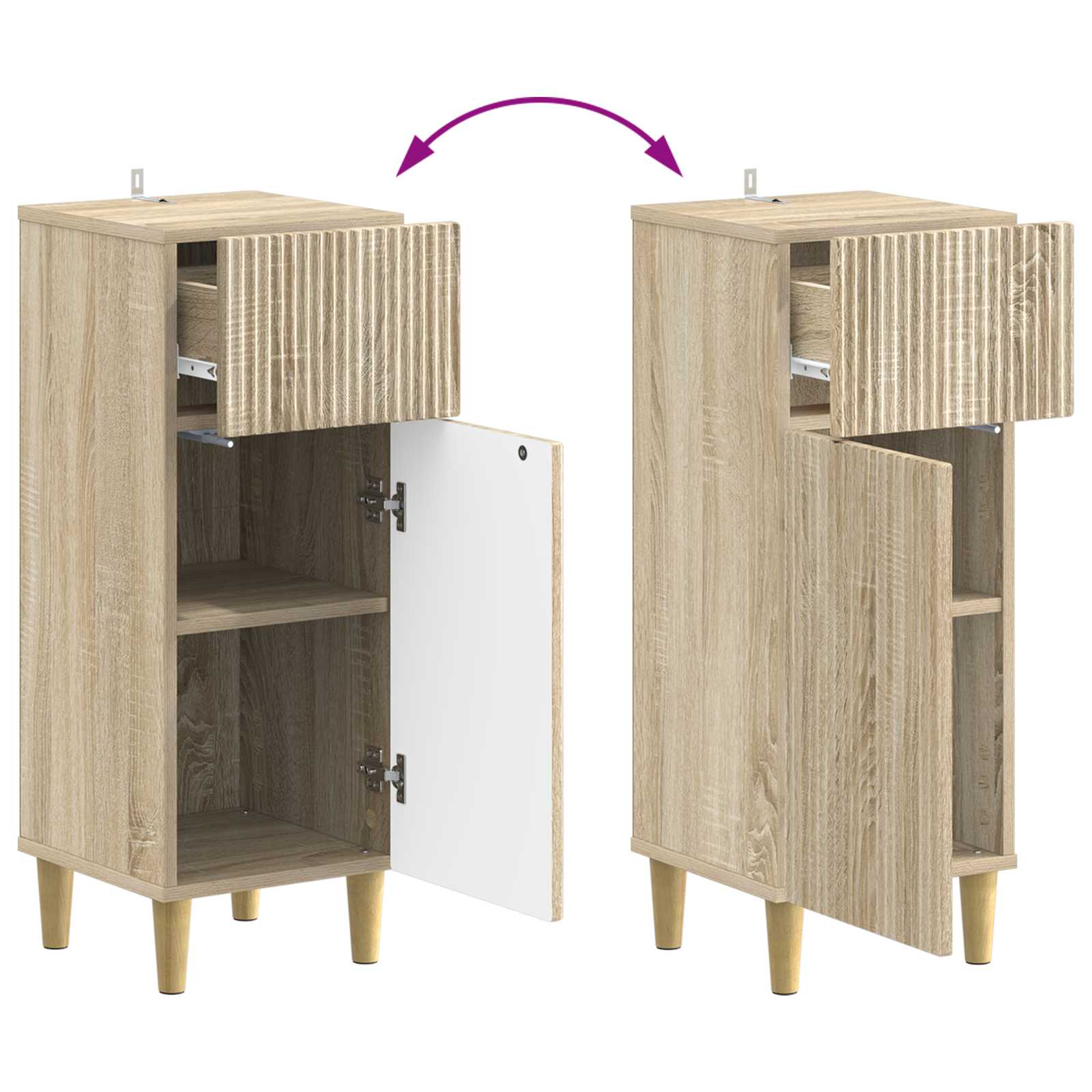 Armario de Almacenamiento para Baño ARNHEM Roble Sonoma 9