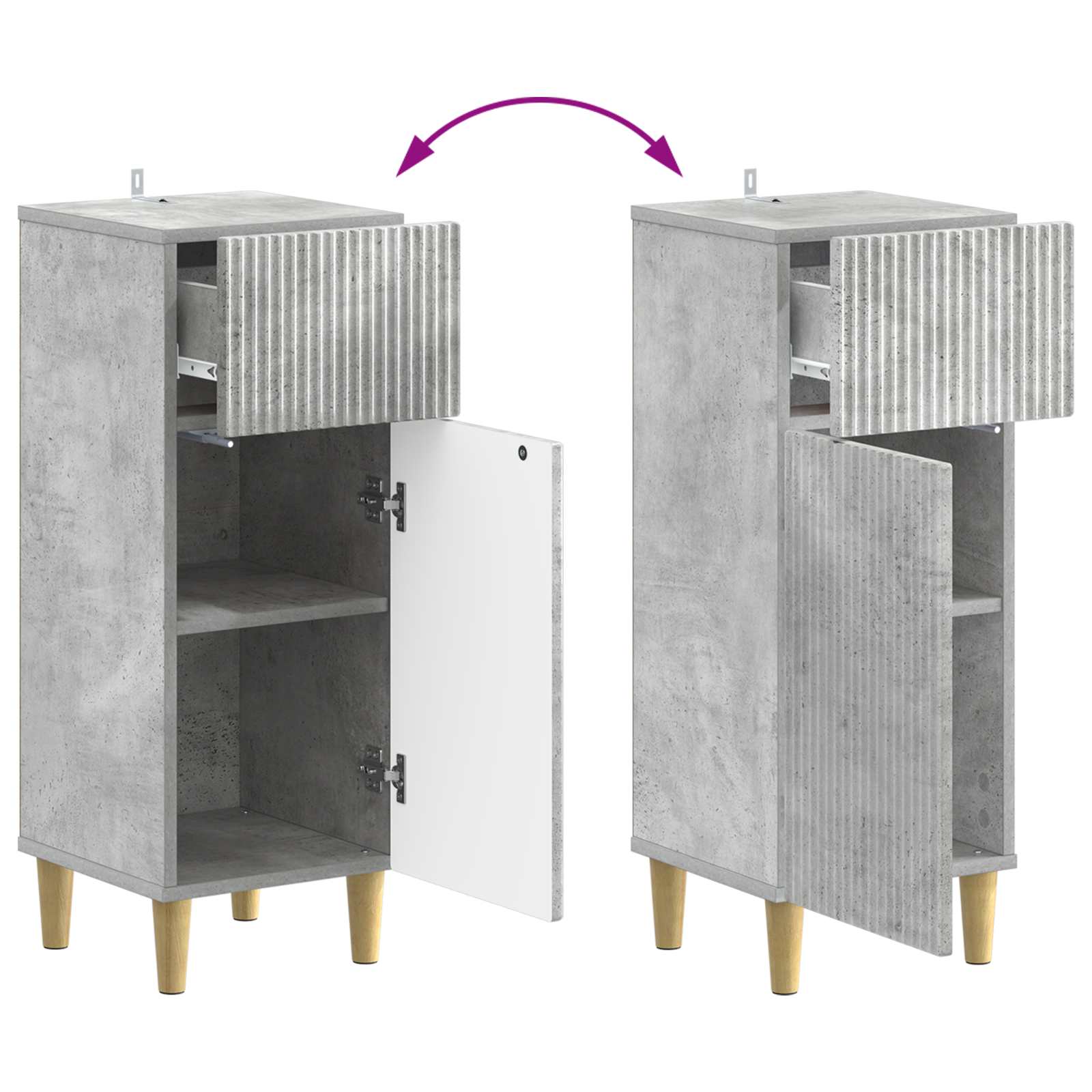 Armario de Almacenamiento para Baño ARNHEM Gris Hormigón 9