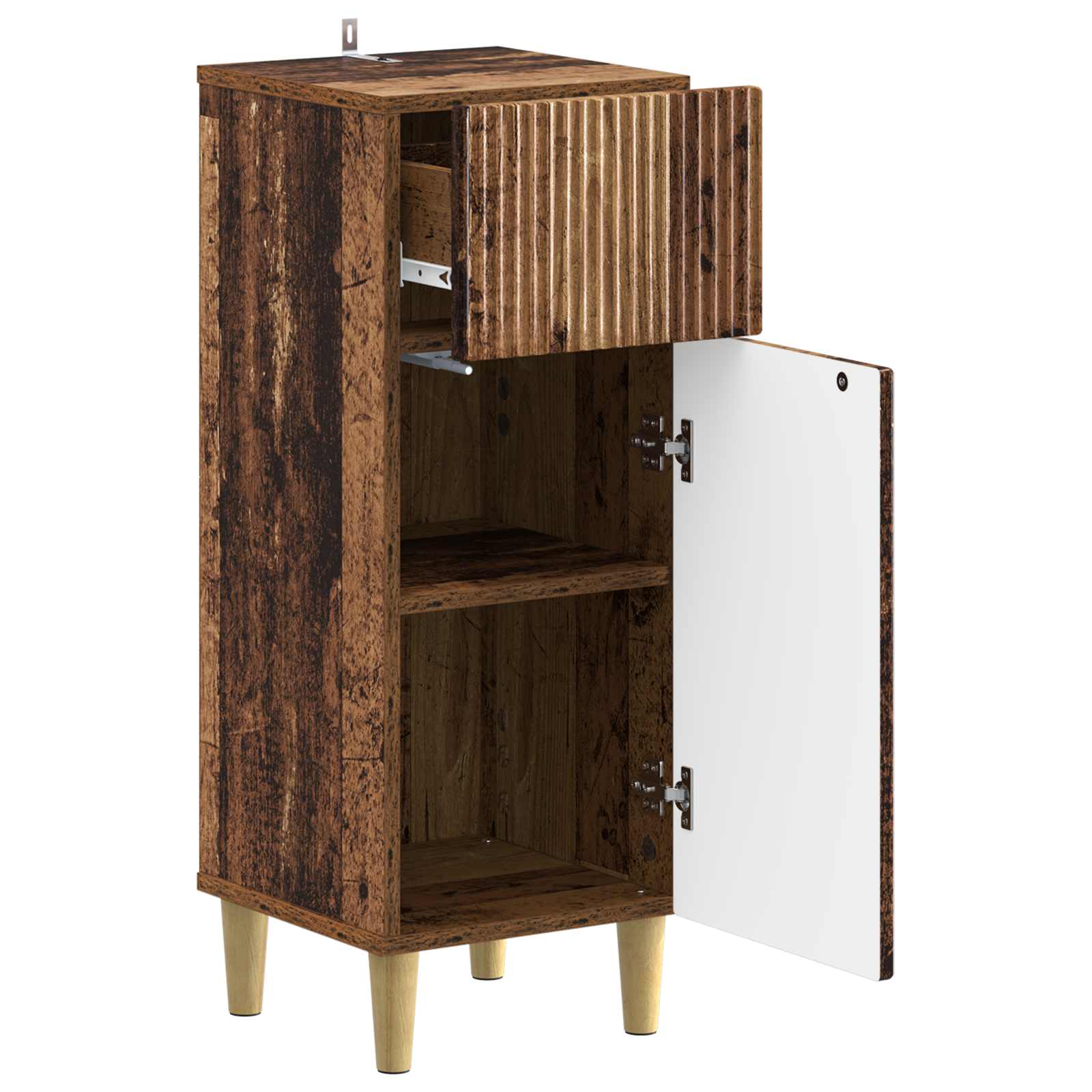 Badkamer Opbergkast ARNHEM Oud hout 30 x 31 x 80 cm - Afbeelding 3
