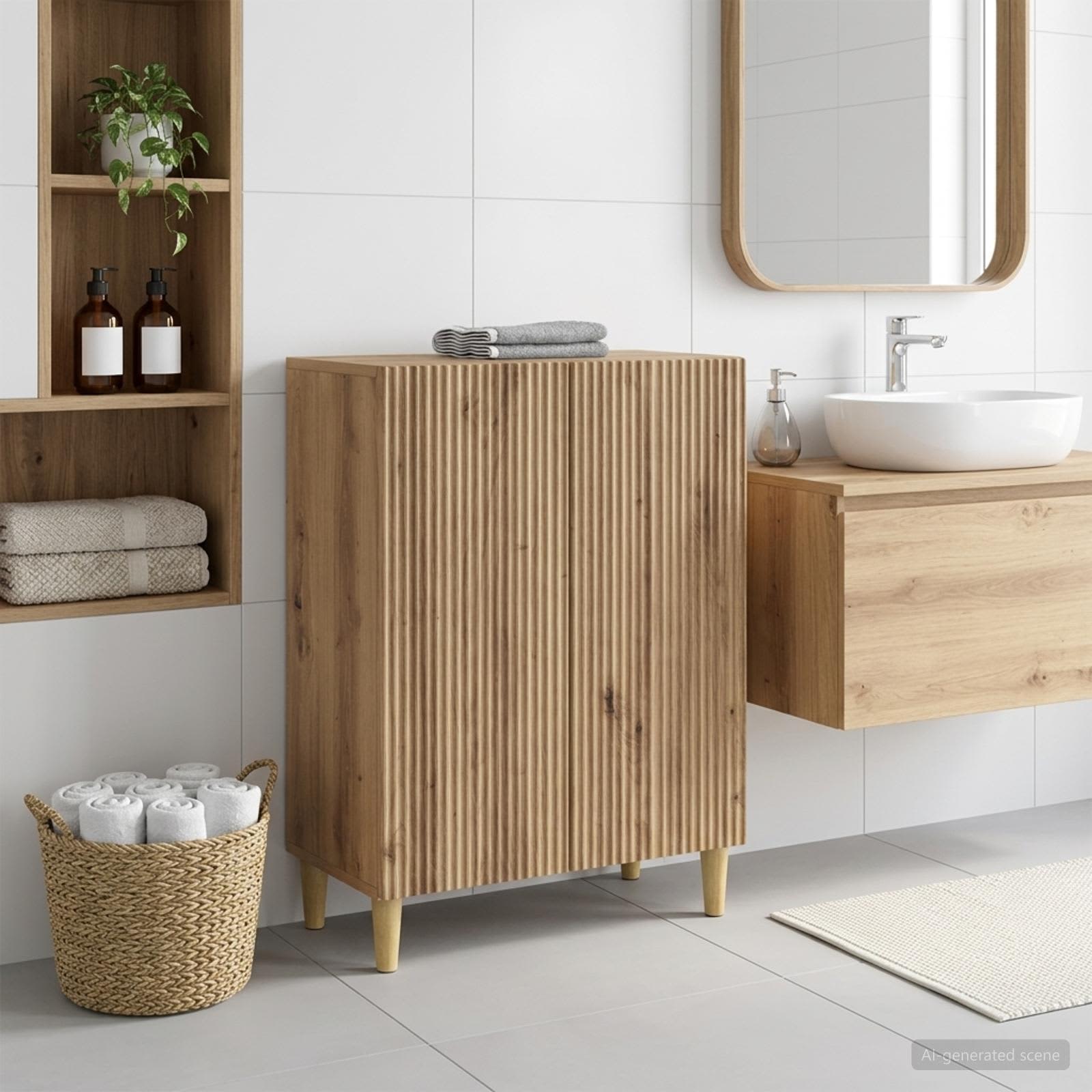 Vannitoa hoiukapp ARNHEM Artisan tamm 59,5 x 31 x 80 cm