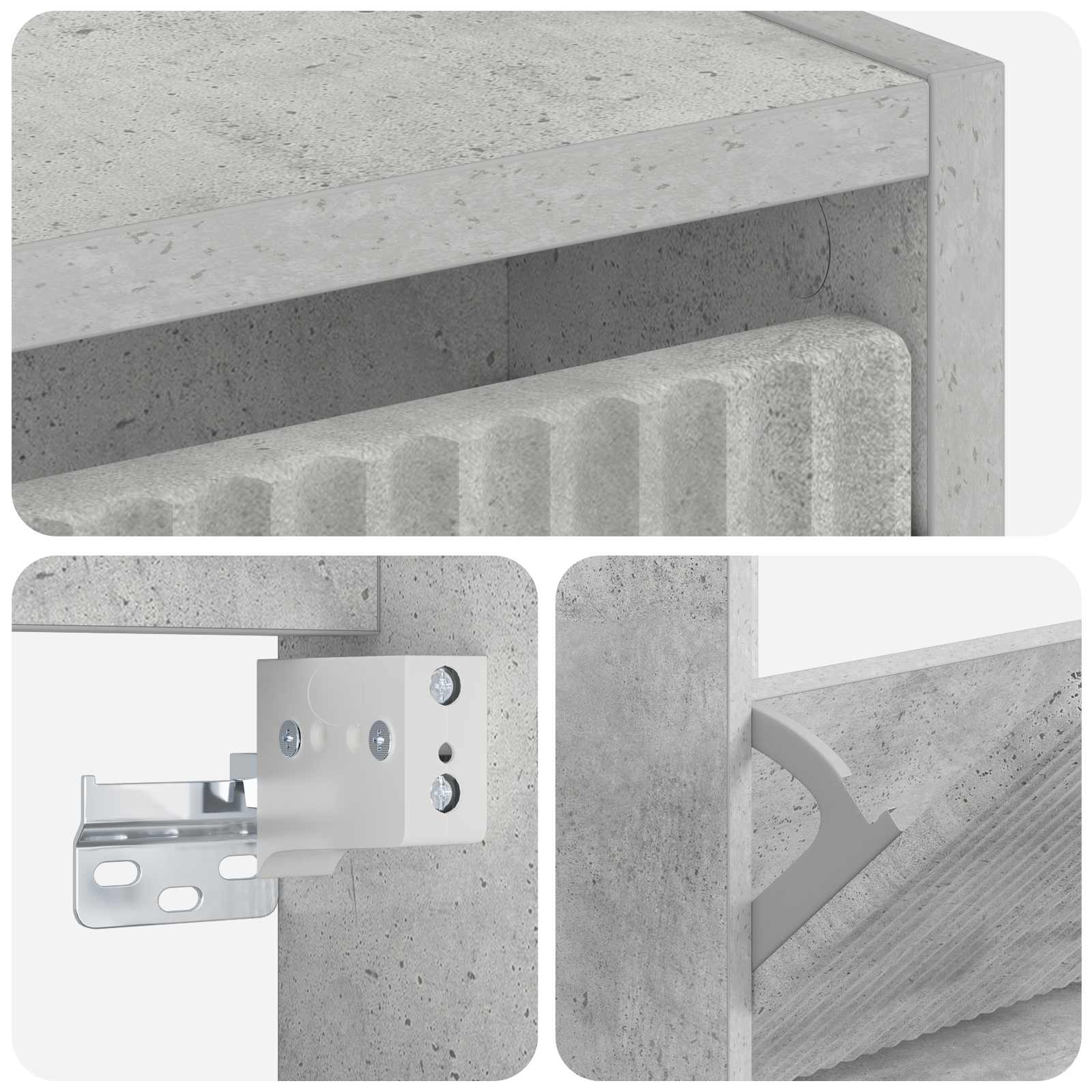 Wandgemonteerde Schoenkast ARNHEM 71 x 17 x 86 cm Bewerkt hout image 5