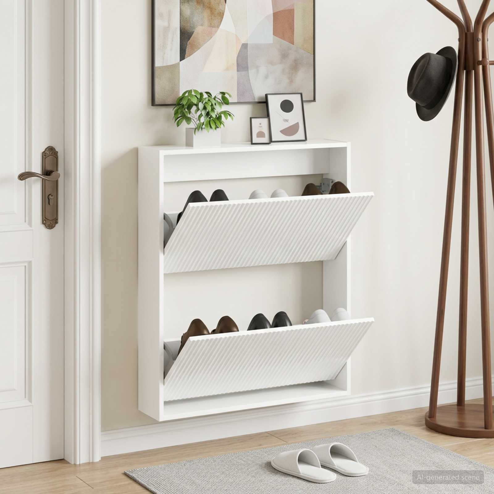 vidaXL Wandgemonteerde Schoenkast ARNHEM 71 x 17 x 86 cm Bewerkt hout