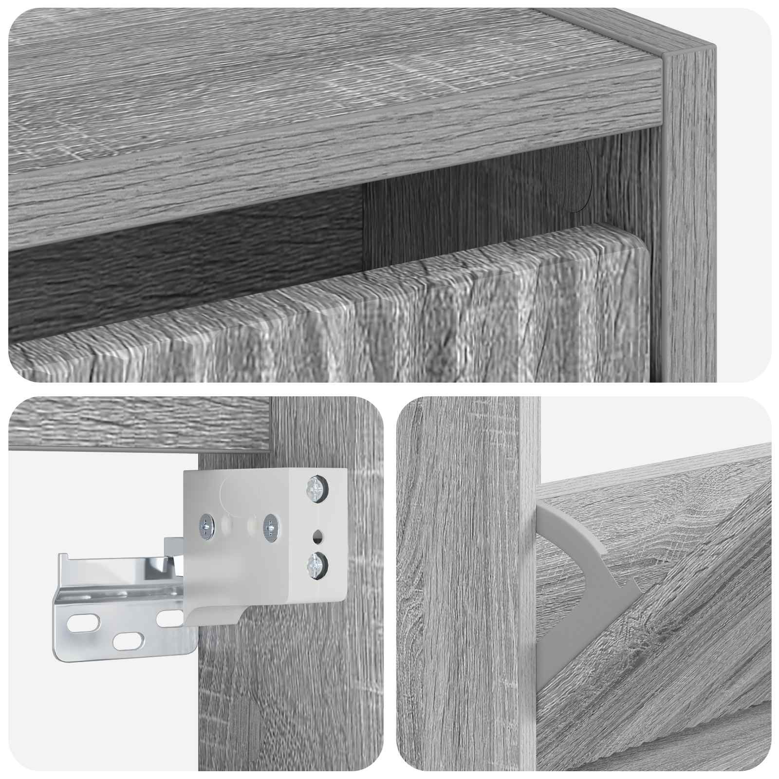 Wandgemonteerde Schoenkast ARNHEM 71 x 17 x 86 cm Bewerkt hout image 5