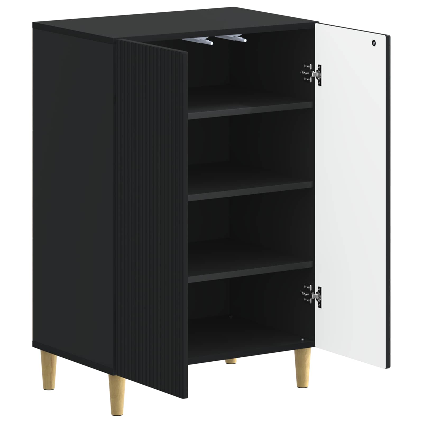 Schoenenkast ARNHEM 59,5 x 39,5 x 90 cm Bewerkt hout Zwart image 2