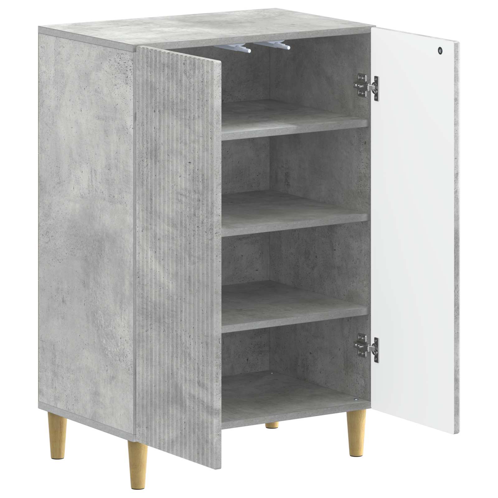 Schoenenkast ARNHEM 59,5 x 39,5 x 90 cm Bewerkt hout Betongrijs image 2