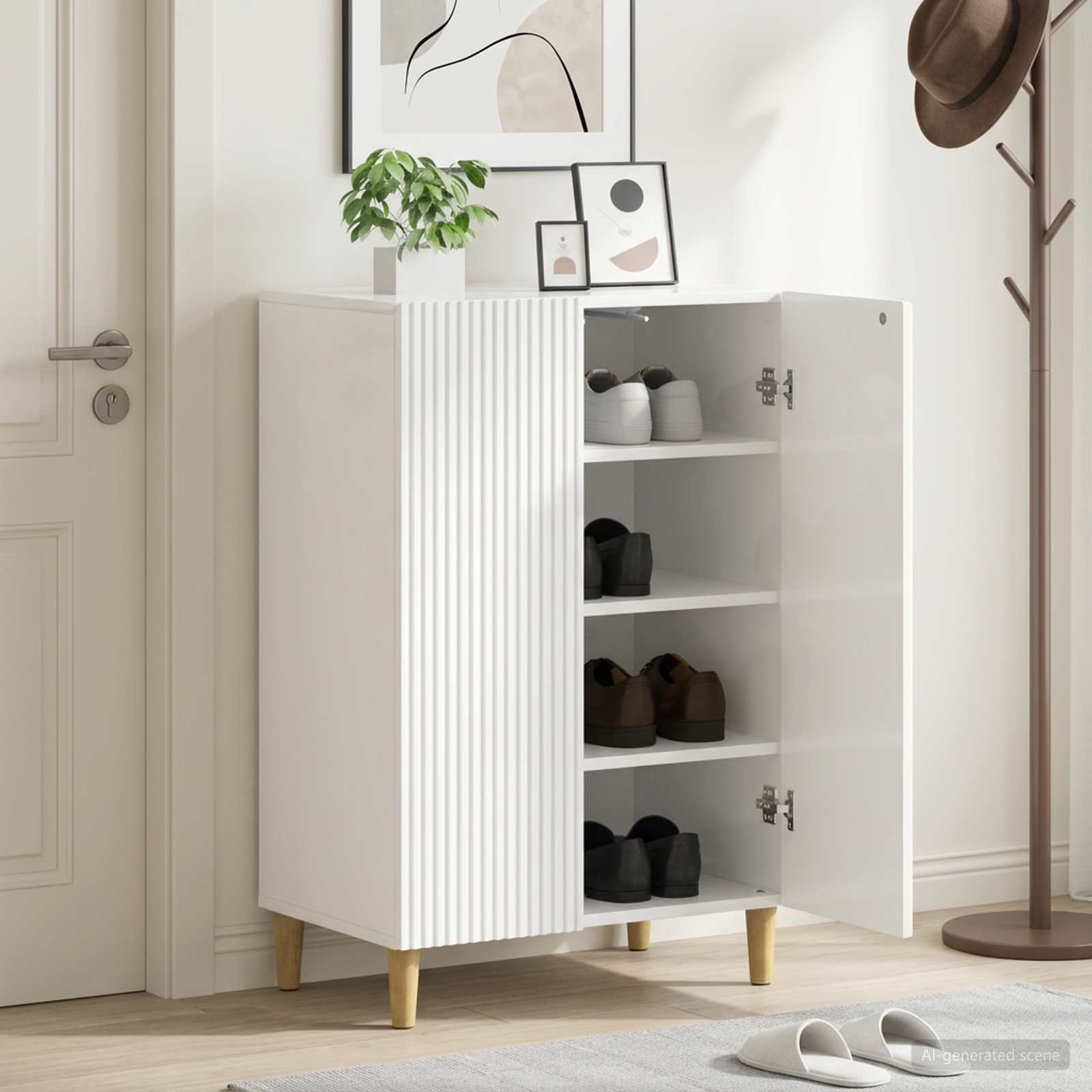 Schoenenkast ARNHEM 59,5 x 39,5 x 90 cm Bewerkt hout