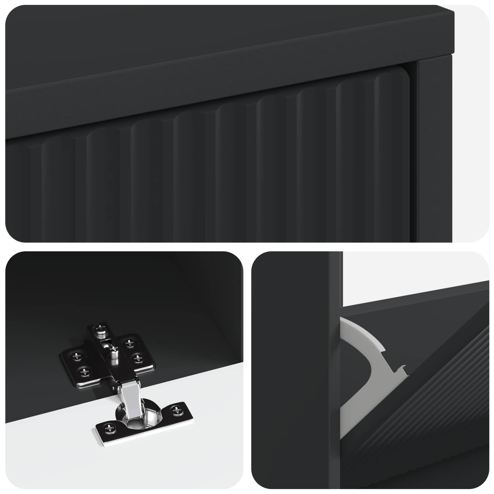 Schoenenkast ARNHEM 78 x 24 x 103 cm Bewerkt hout Zwart image 6