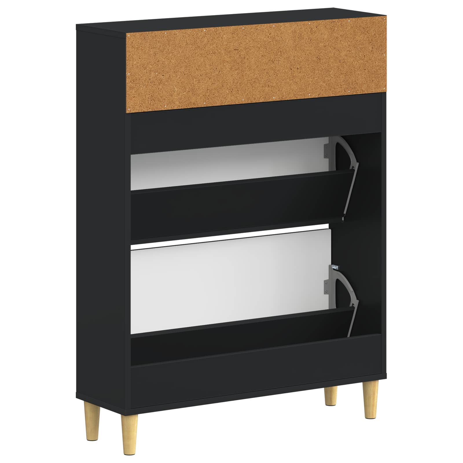 Schoenenkast ARNHEM 78 x 24 x 103 cm Bewerkt hout Zwart image 5