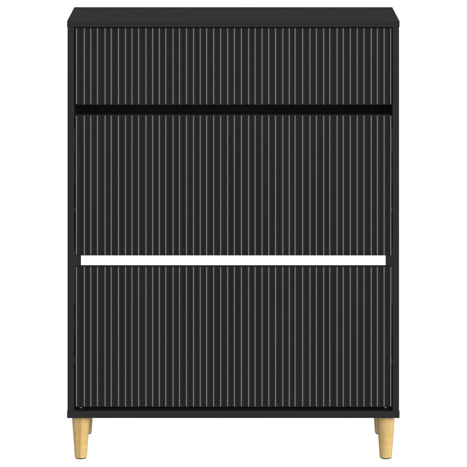 Schoenenkast ARNHEM 78 x 24 x 103 cm Bewerkt hout Zwart image 3