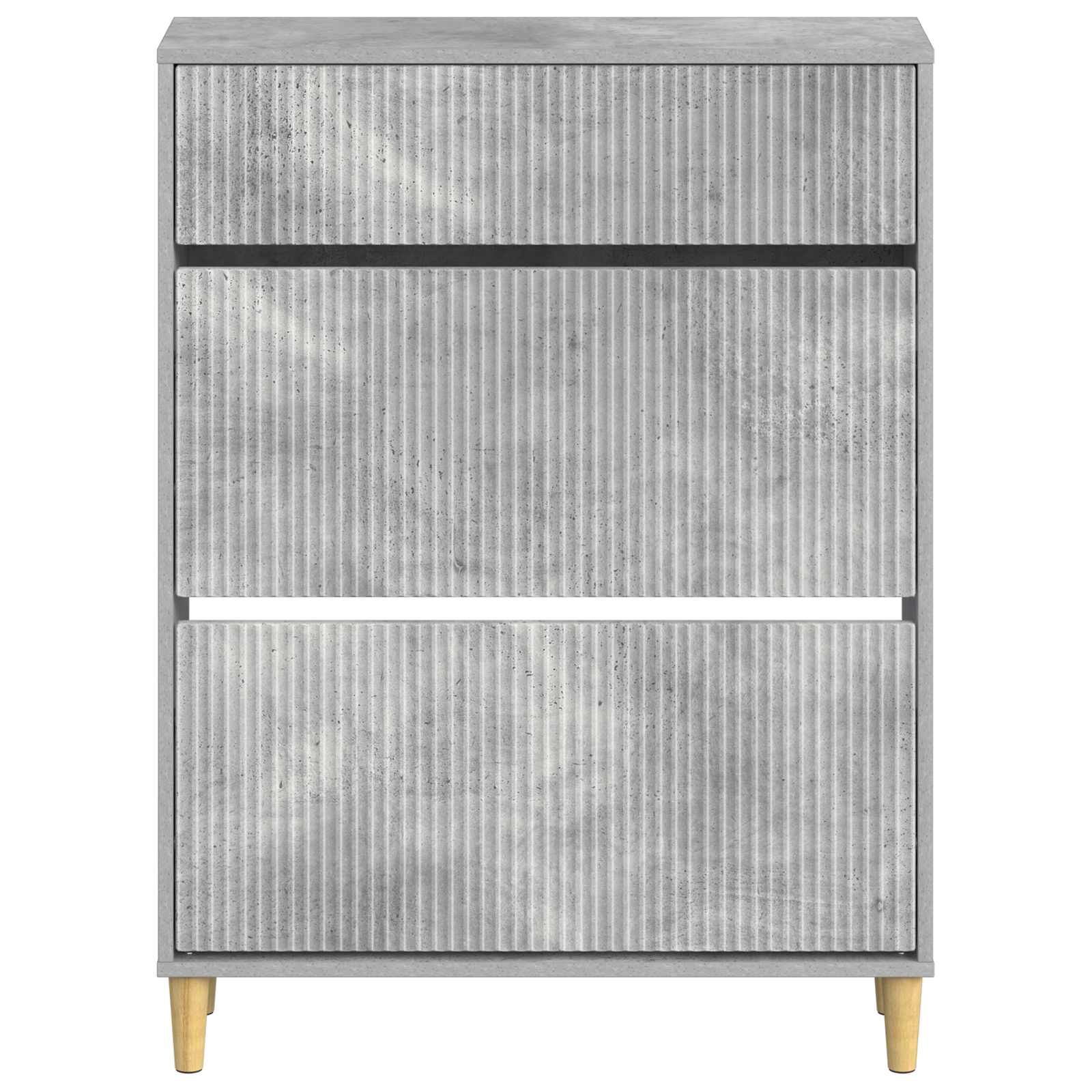 Schoenenkast ARNHEM 78 x 24 x 103 cm Bewerkt hout Betongrijs image 3