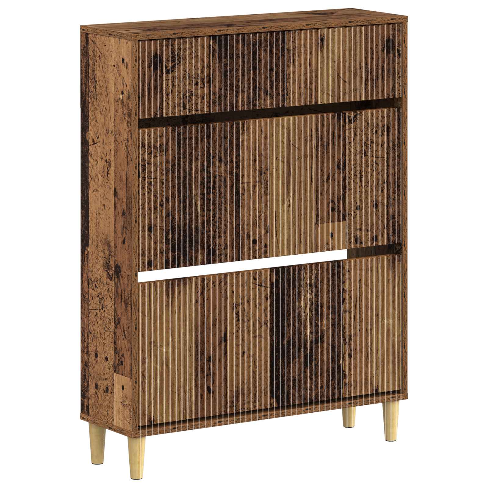 Schoenenkast ARNHEM 78 x 24 x 103 cm Bewerkt hout Oud hout image 1