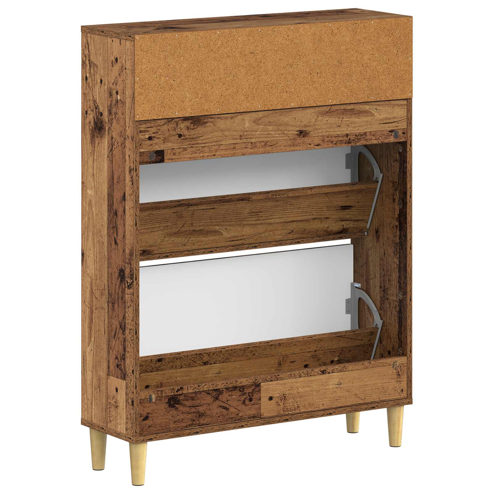 Schoenenkast ARNHEM 78 x 24 x 103 cm Bewerkt hout Oud hout image 5