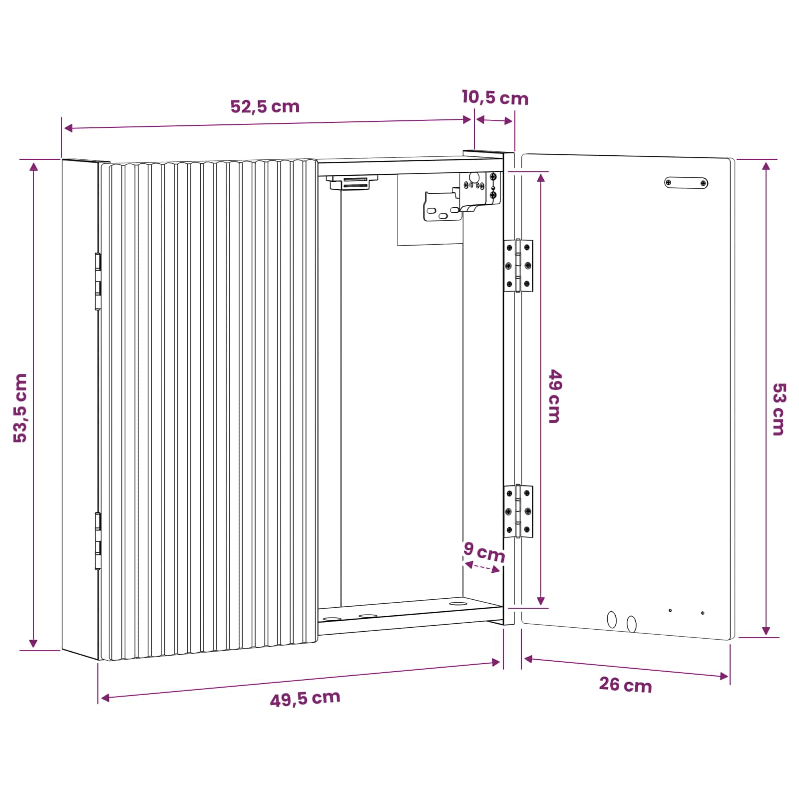 Omara za tarče ARNHEM Dimljen hrast 52,5 x 10,5 x 53,5 cm - slika 9