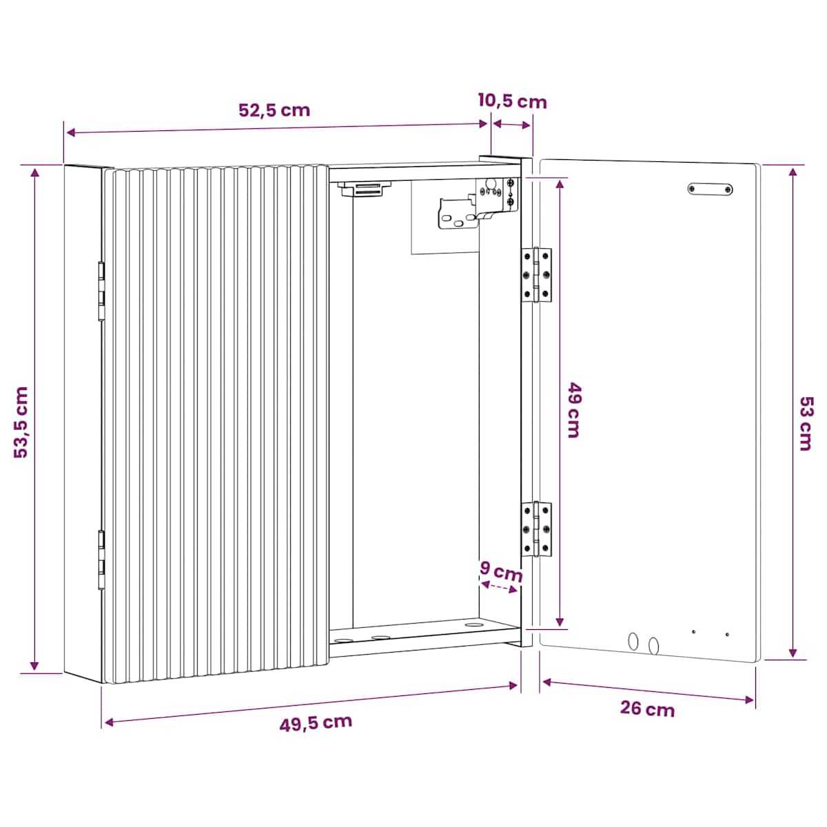 Dartboard Skab ARNHEM 52,5 x 10,5 x 53,5 cm - Billede 9