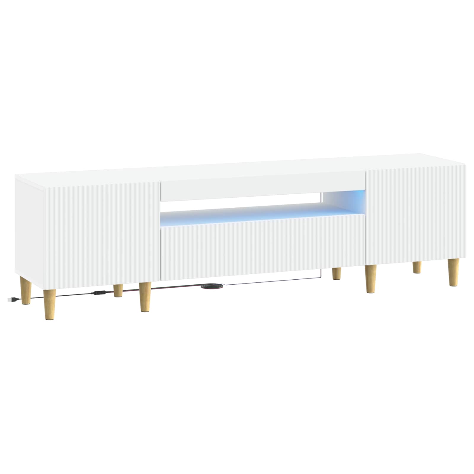 LED TV-kaappi valkoinen Tekninen puu