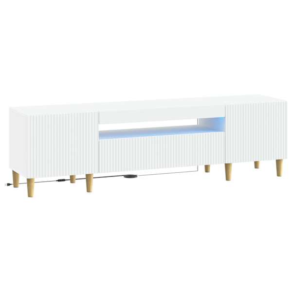 vidaXL LED TV kapp Valge Tehispuit