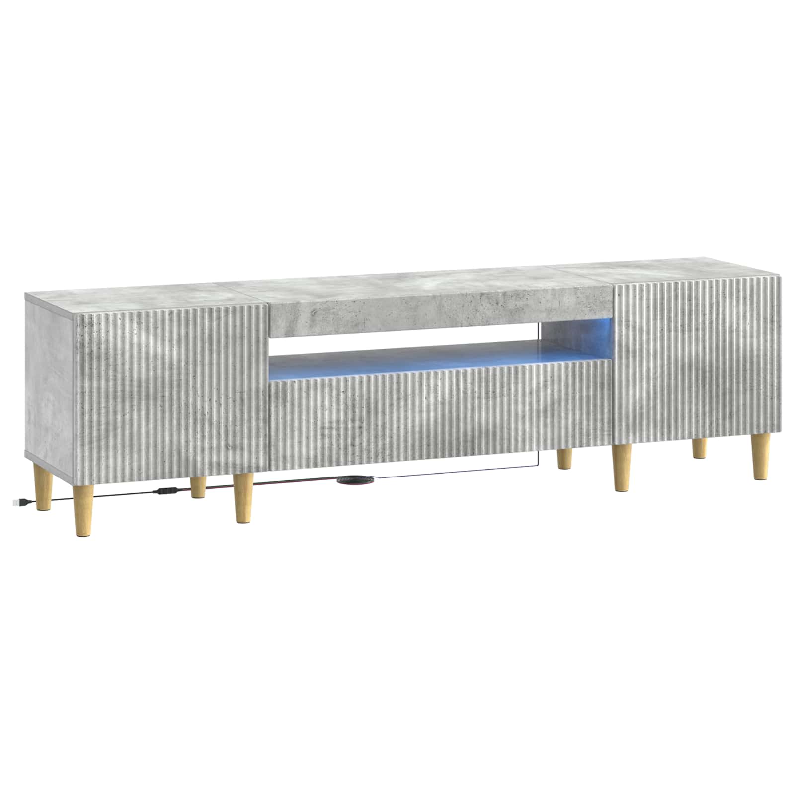 LED TV-kaappi Betoninharmaa Tekninen puu