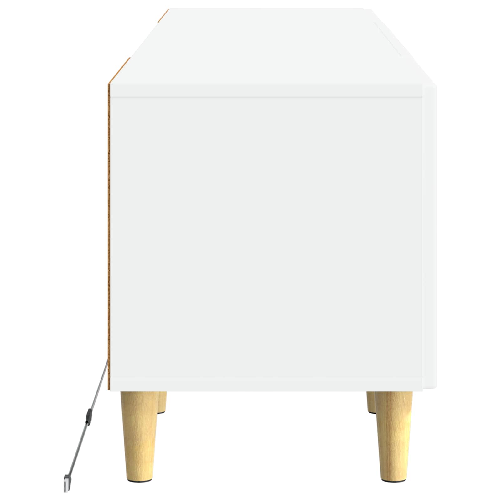 LED TV-kaappi Korkeakiiltoinen valkoinen Tekninen puu - Image 5