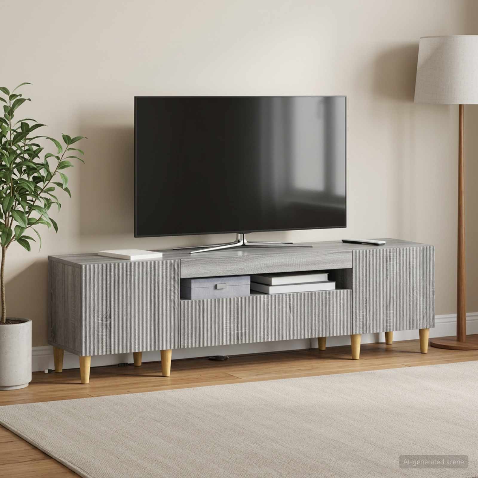 LED TV-kaappi ARNHEM 153 x 35 x 43 cm Harmaa Sonoma - Image 4