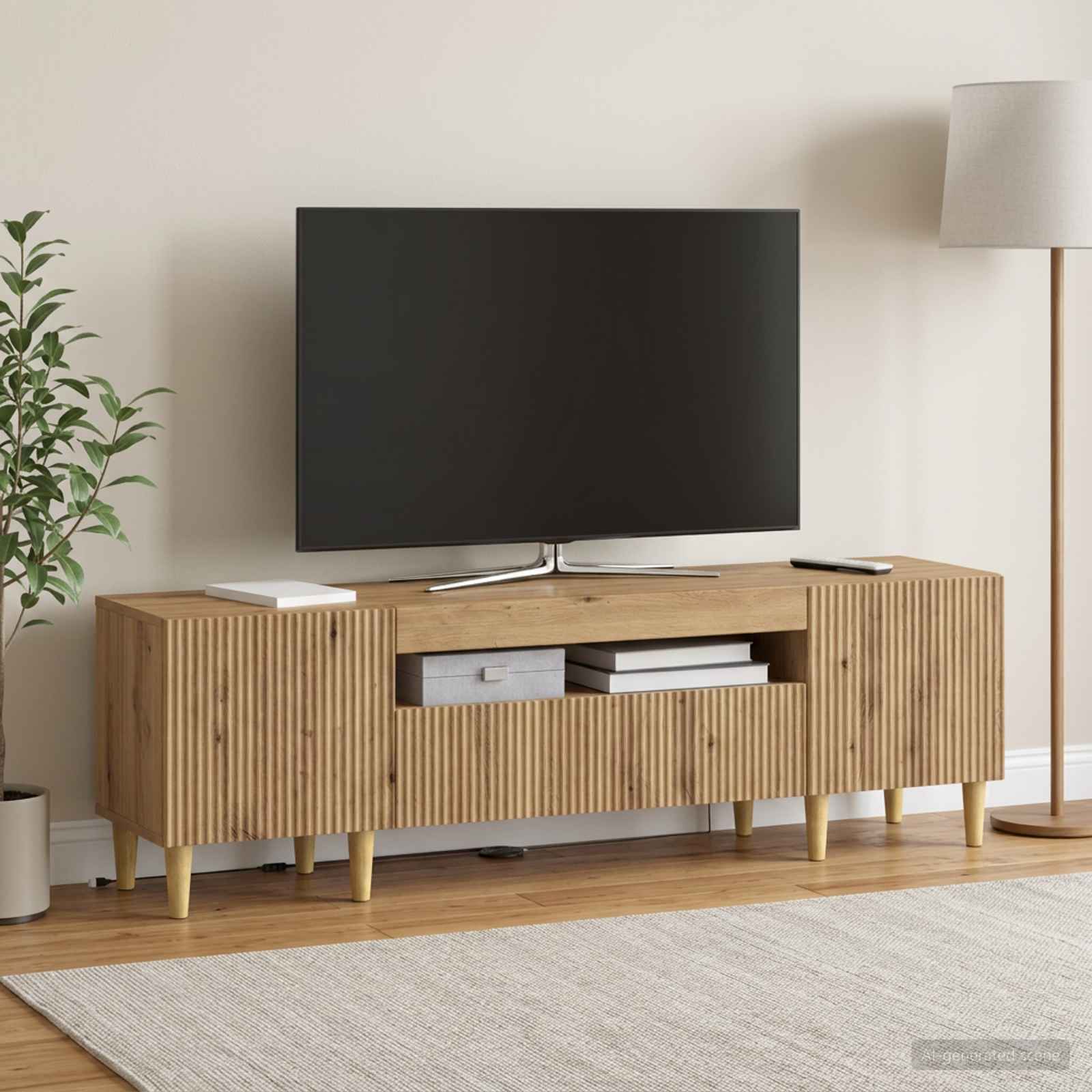 LED TV-kaappi Artisaanitammi Tekninen puu