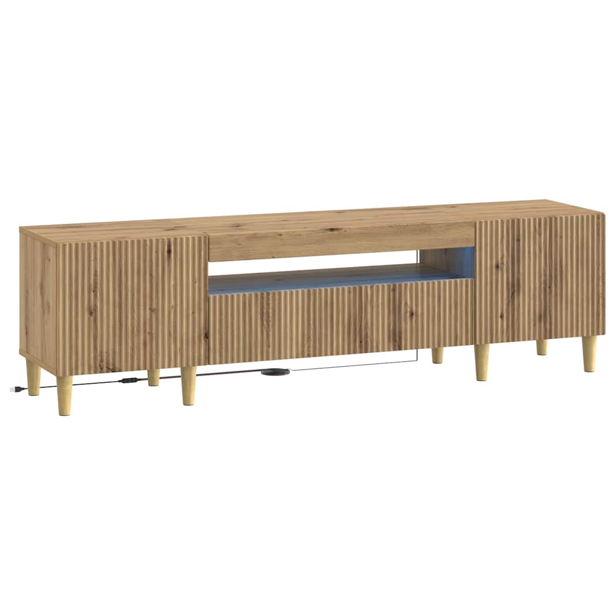LED TV-skab ARNHEM 153 x 35 x 43 cm Konstrueret træ - Billede 2