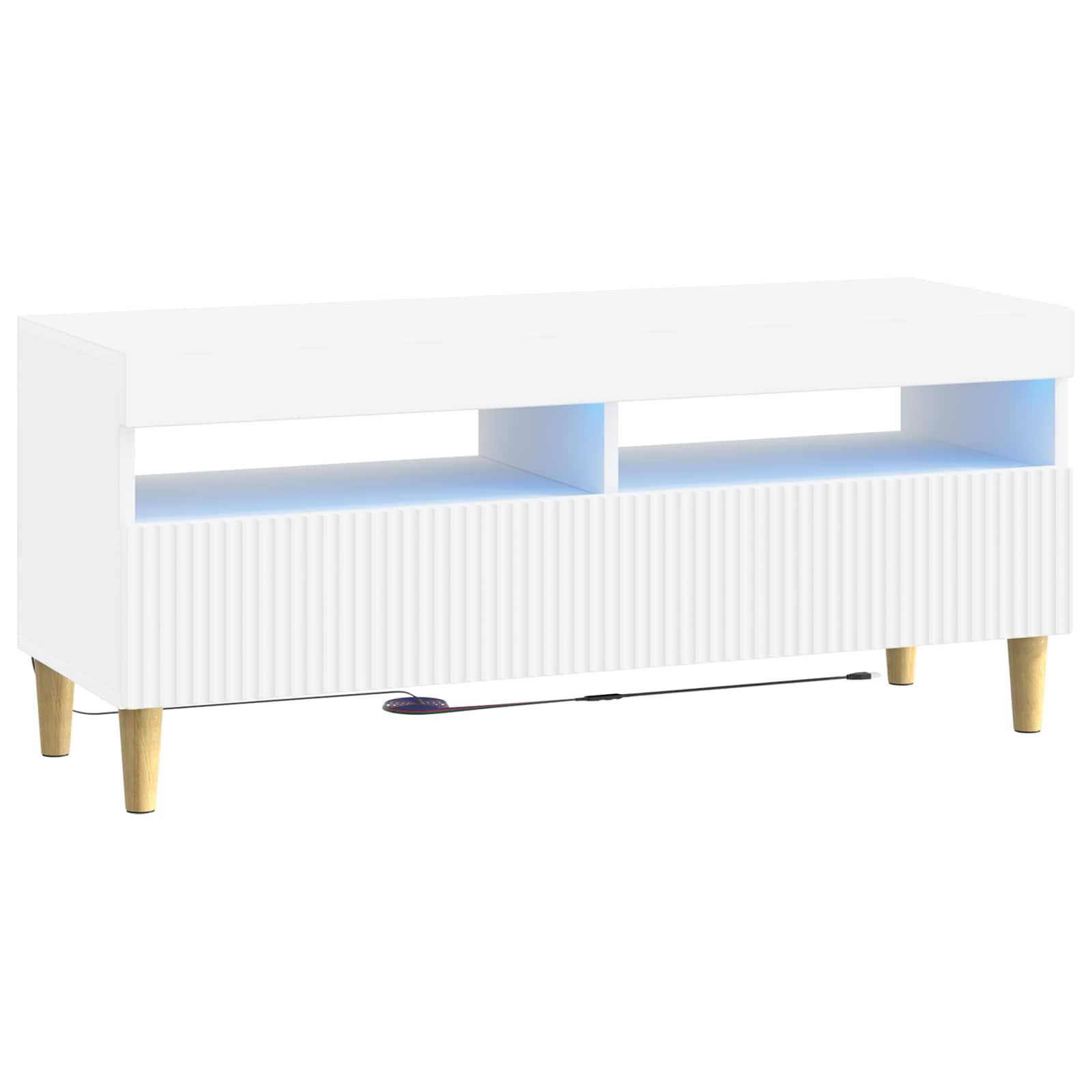 LED TV-kaappi valkoinen Tekninen puu